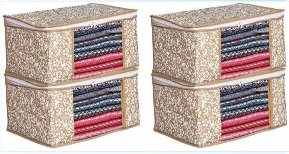 PRIMERION Non-woven Saree Bags, Transparent Saree Covers With Zip-C-138 Polyester Laundry Bag-image-43