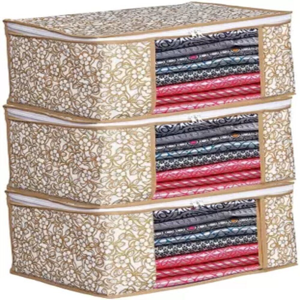 PRIMERION Non-woven Saree Bags, Transparent Saree Covers With Zip-C-107 Polyester Laundry Bag-picture-14