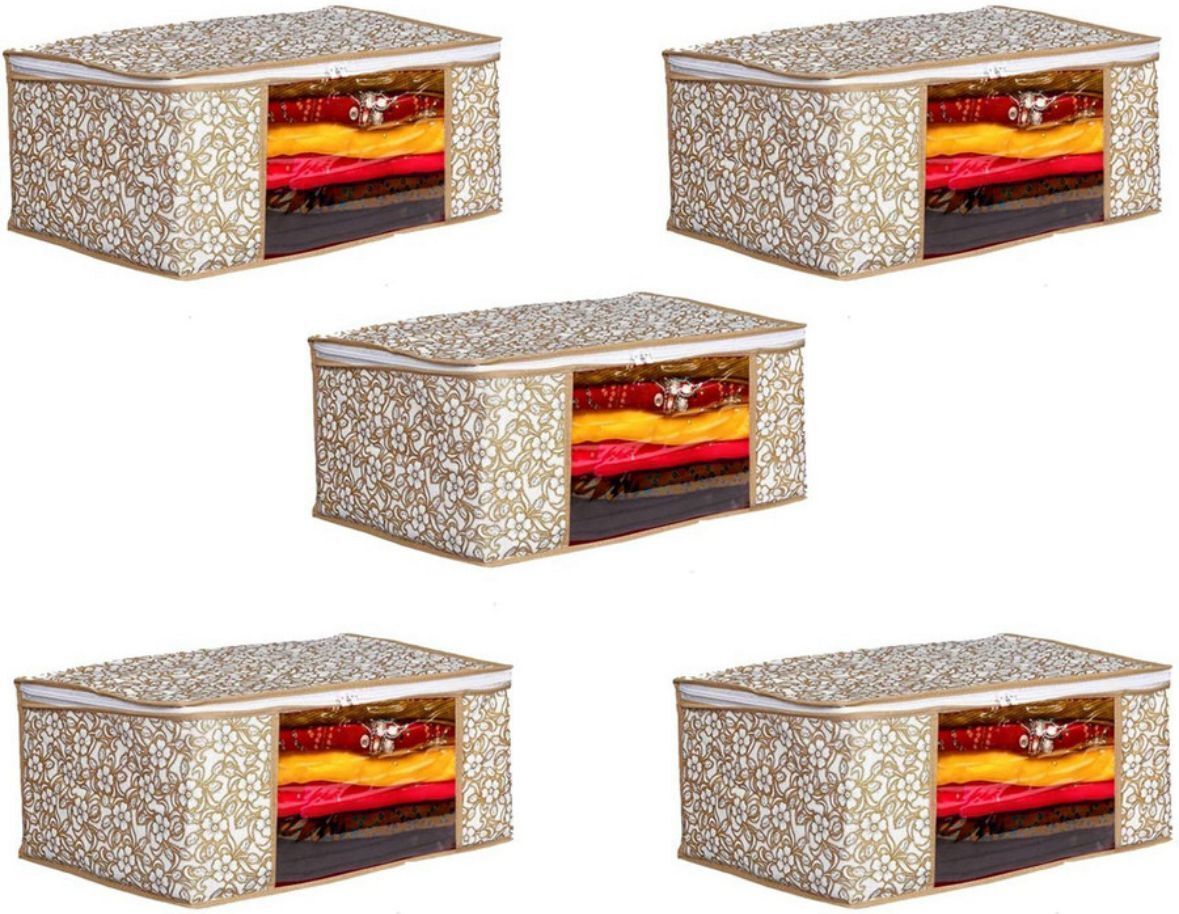 CIVONA Non-woven Saree Bags, Transparent Saree Covers With Zip-C-113 Polyester Laundry Bag-image-41