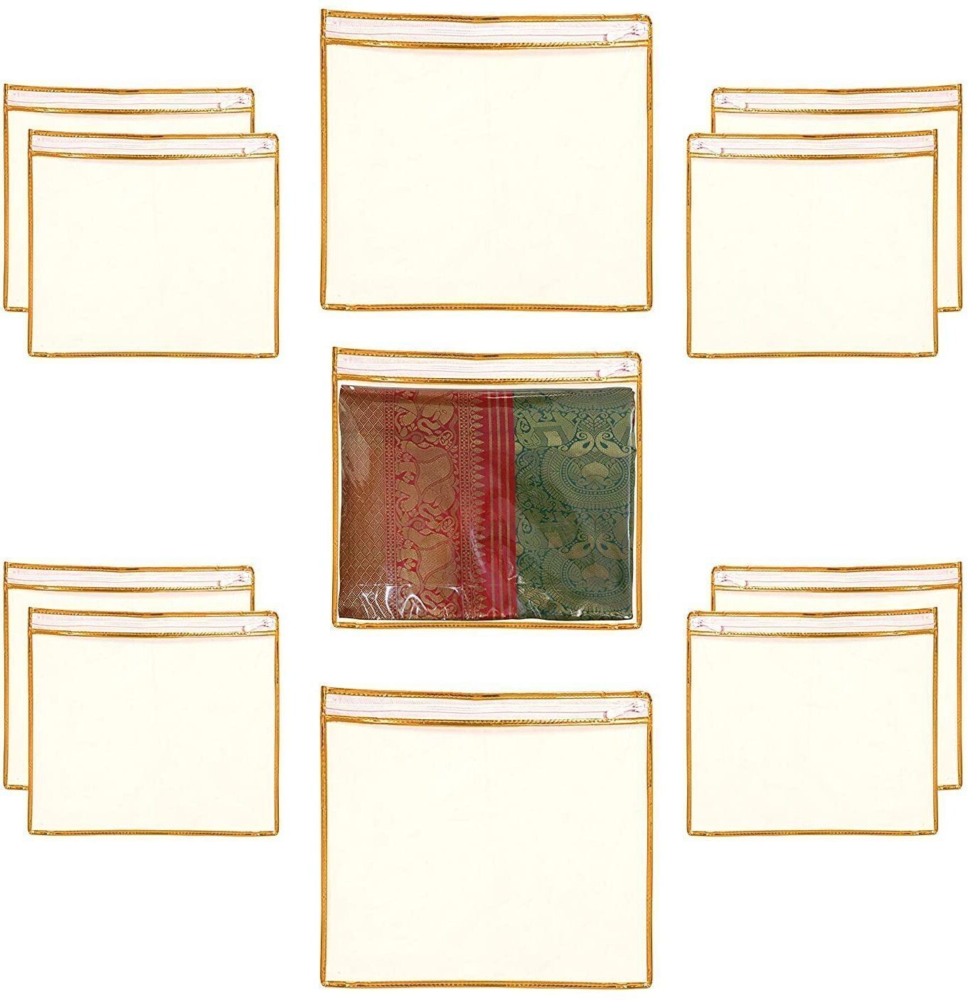 CIVONA Non-woven Saree Bags, Transparent Saree Covers With Zip-C-54 Polyester Laundry Bag-picture-11