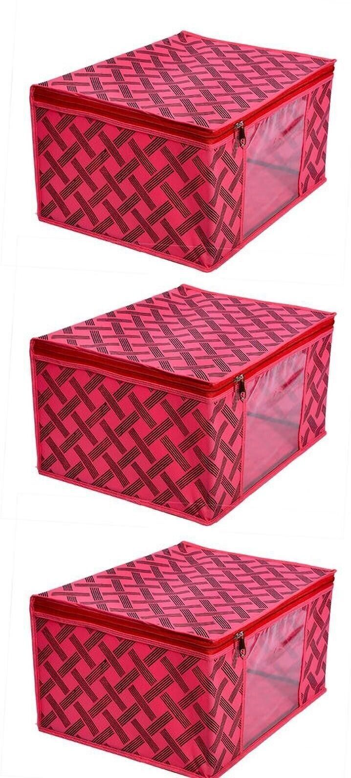 CIVONA Non-woven Saree Bags, Transparent Saree Covers With Zip-C-114 Polyester Laundry Bag-picture-22