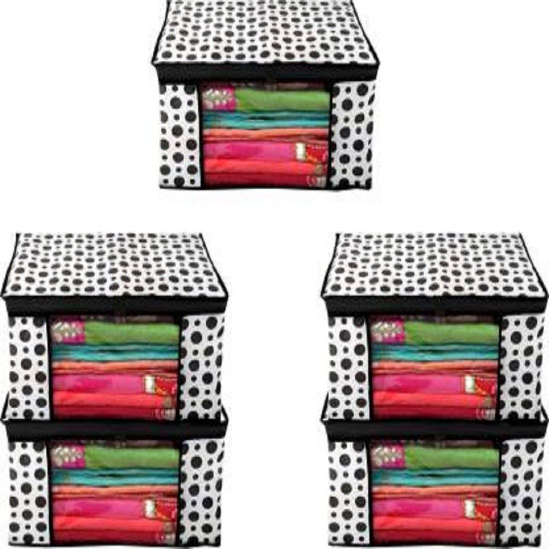 PRIMERION Non-woven Saree Bags, Transparent Saree Covers With Zip-C-47 Polyester Laundry Bag-image-11