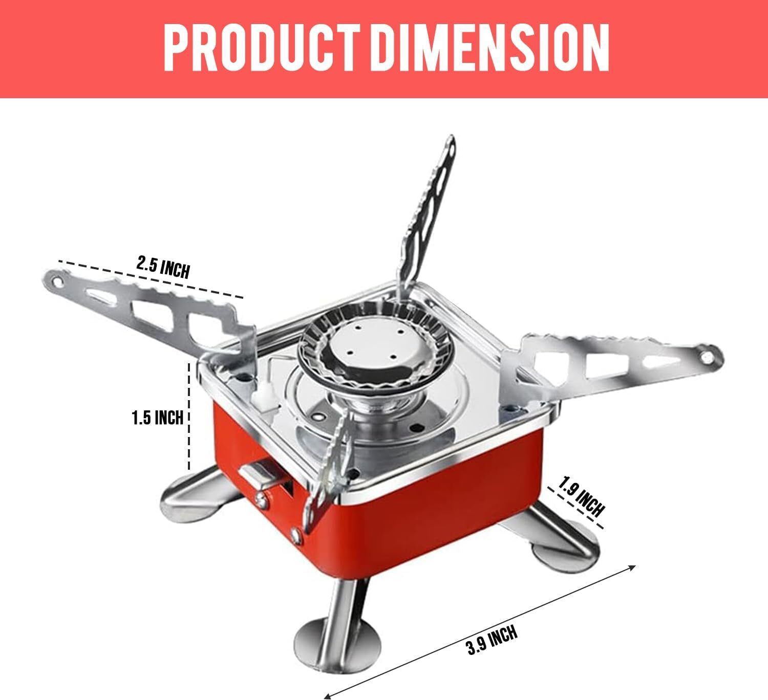 techel Small Foldable Gas Stove for Hiking, Travel, Outdoor Cooking, and Campin Stainless Steel Manual Gas Stove-picture-3