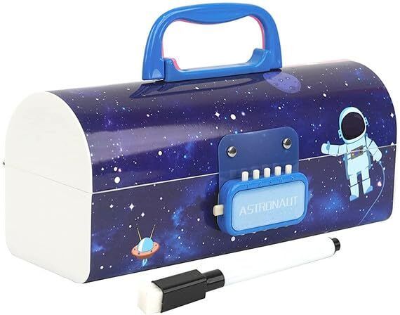 Astronaut Style Duel Password Lock Multi-Layer & Multi-Functional, Larze Capacity, Plastic Case For Kids Art Plastic Pencil Box-image-36