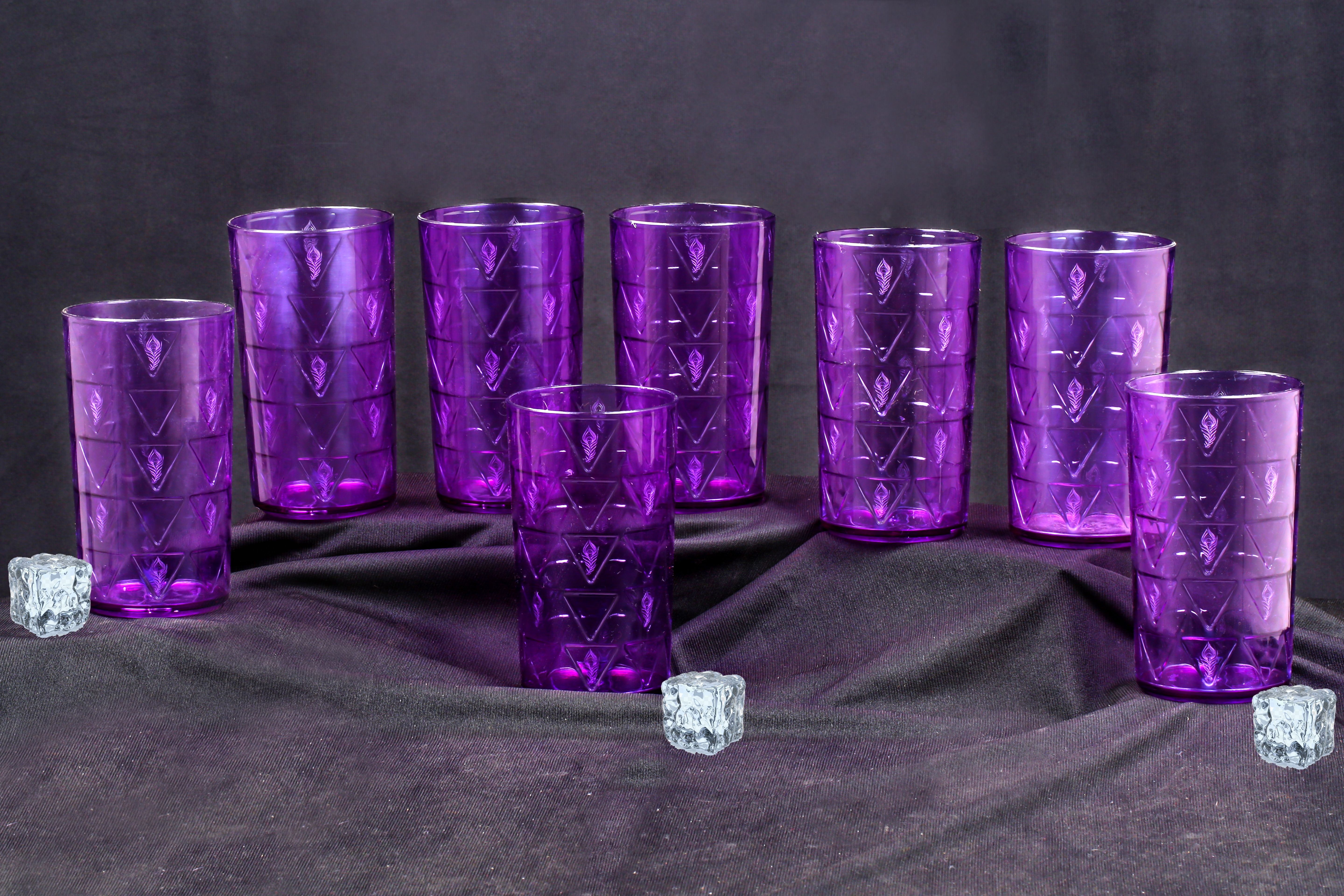 (Pack of 8) Prism with morpicch designe shape Glass set for kitchen Glass Set Water/Juice Glass-image-7