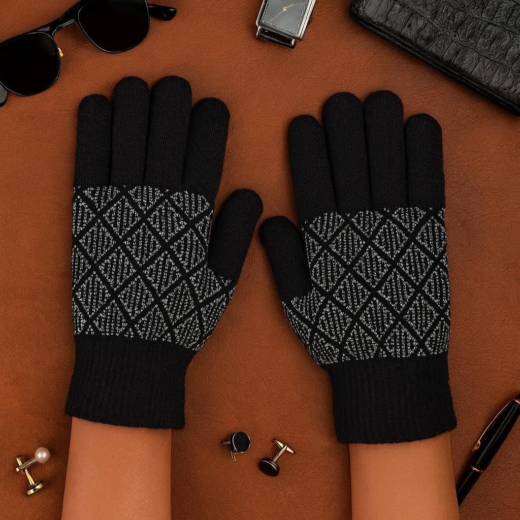 desoria Checkered Winter Men Gloves-picture-12