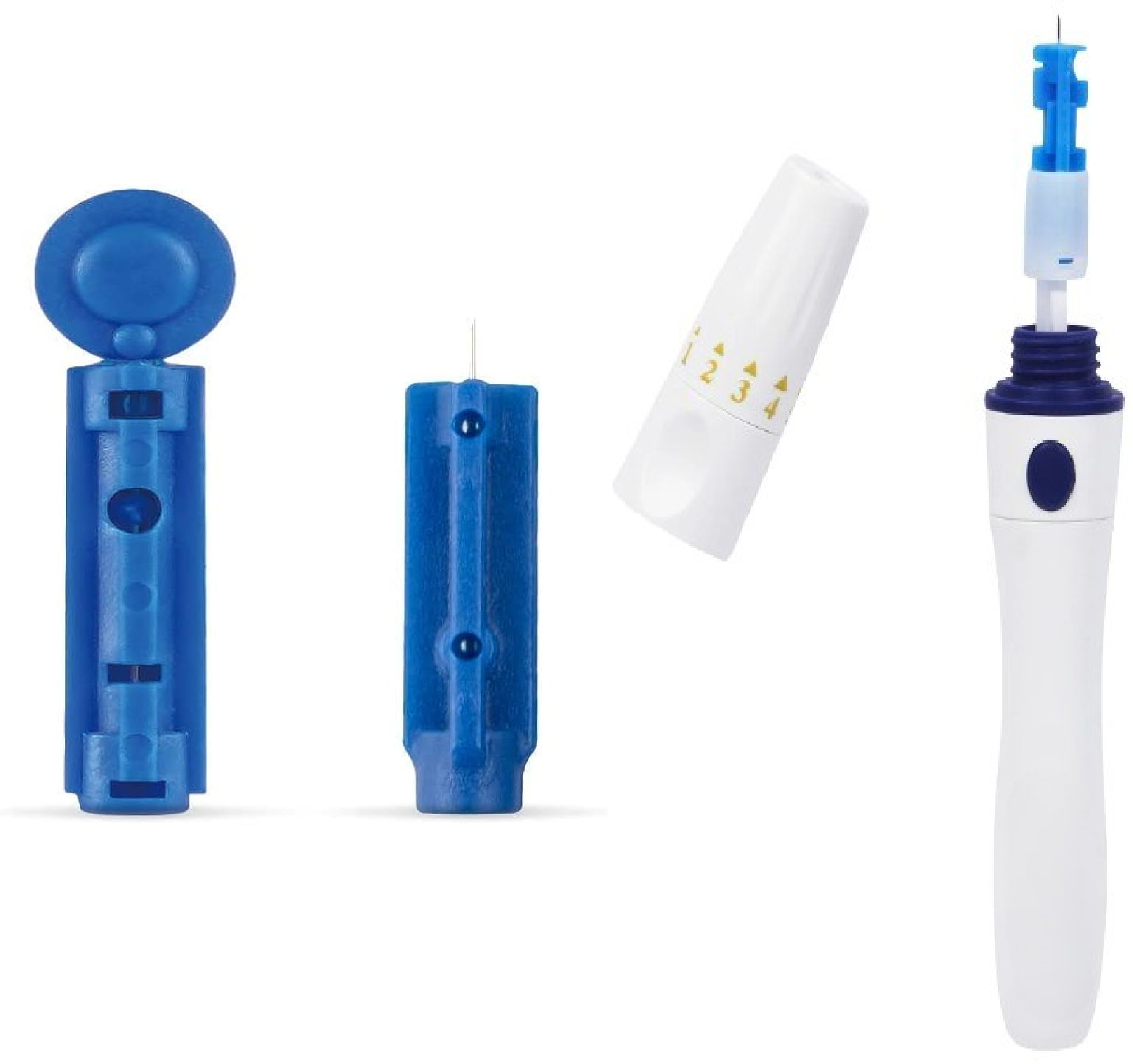 GOXNOR 1 Lancing Device With 50 Round Lancet Glucometer Lancets image 1