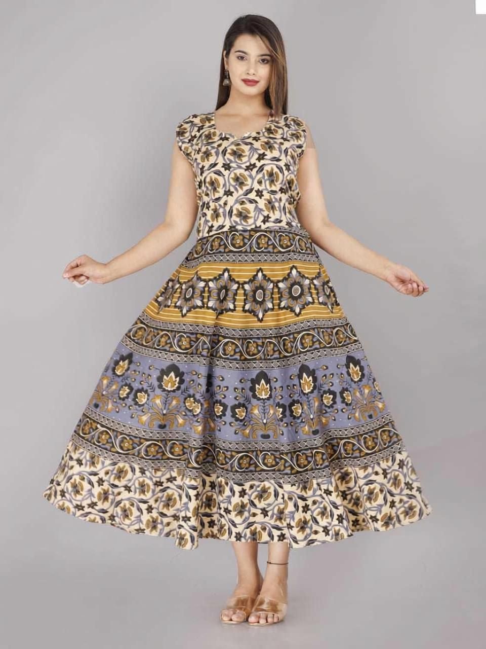 anunja Printed Pure Cotton Stitched Flared/A-line Gown-picture-11