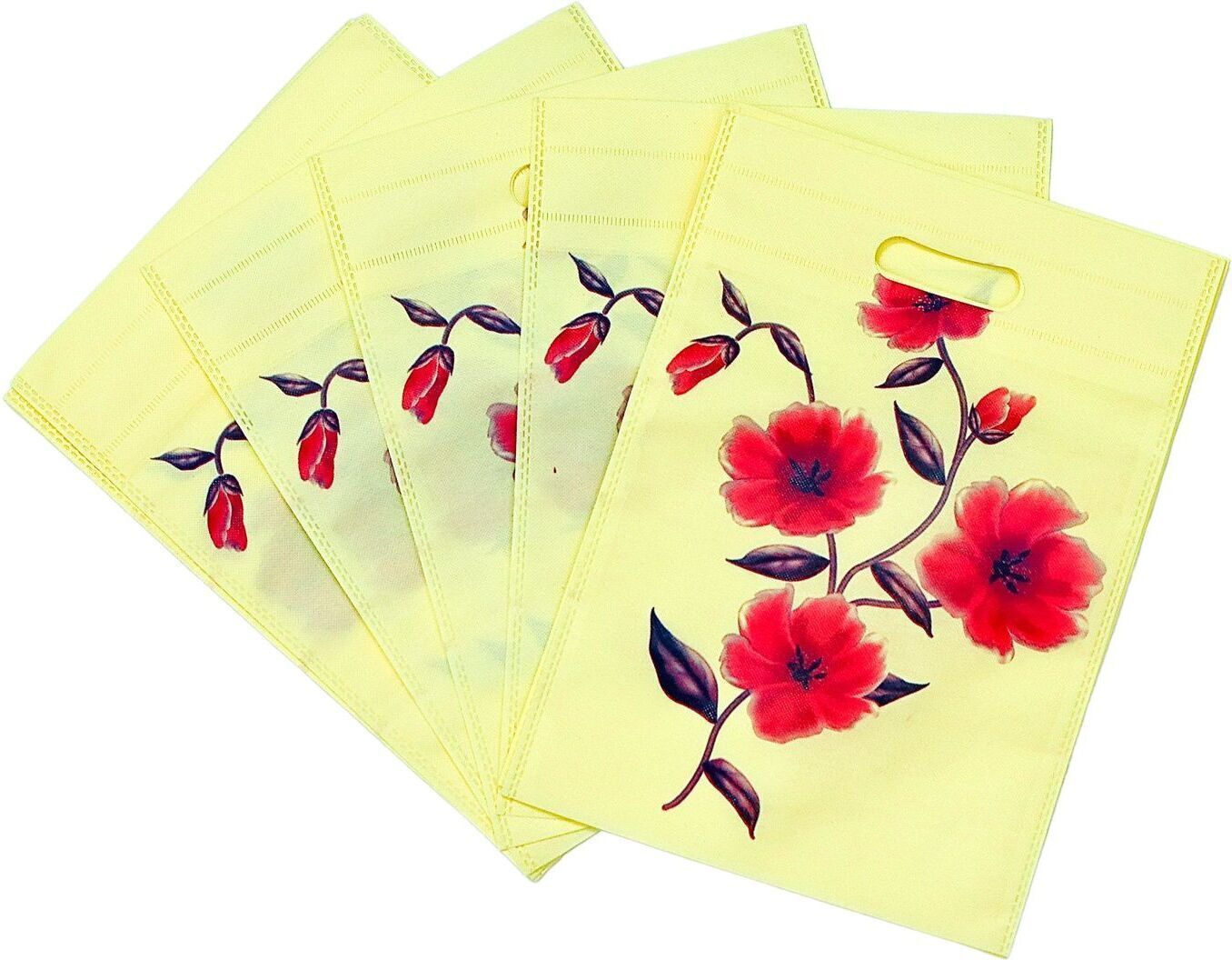 Carry Bags 10*14Inch[Packof24] ivory D-Cut Bags Rose Handle Gifts&Versatile bags Pack of 24 Grocery Bags-image-5