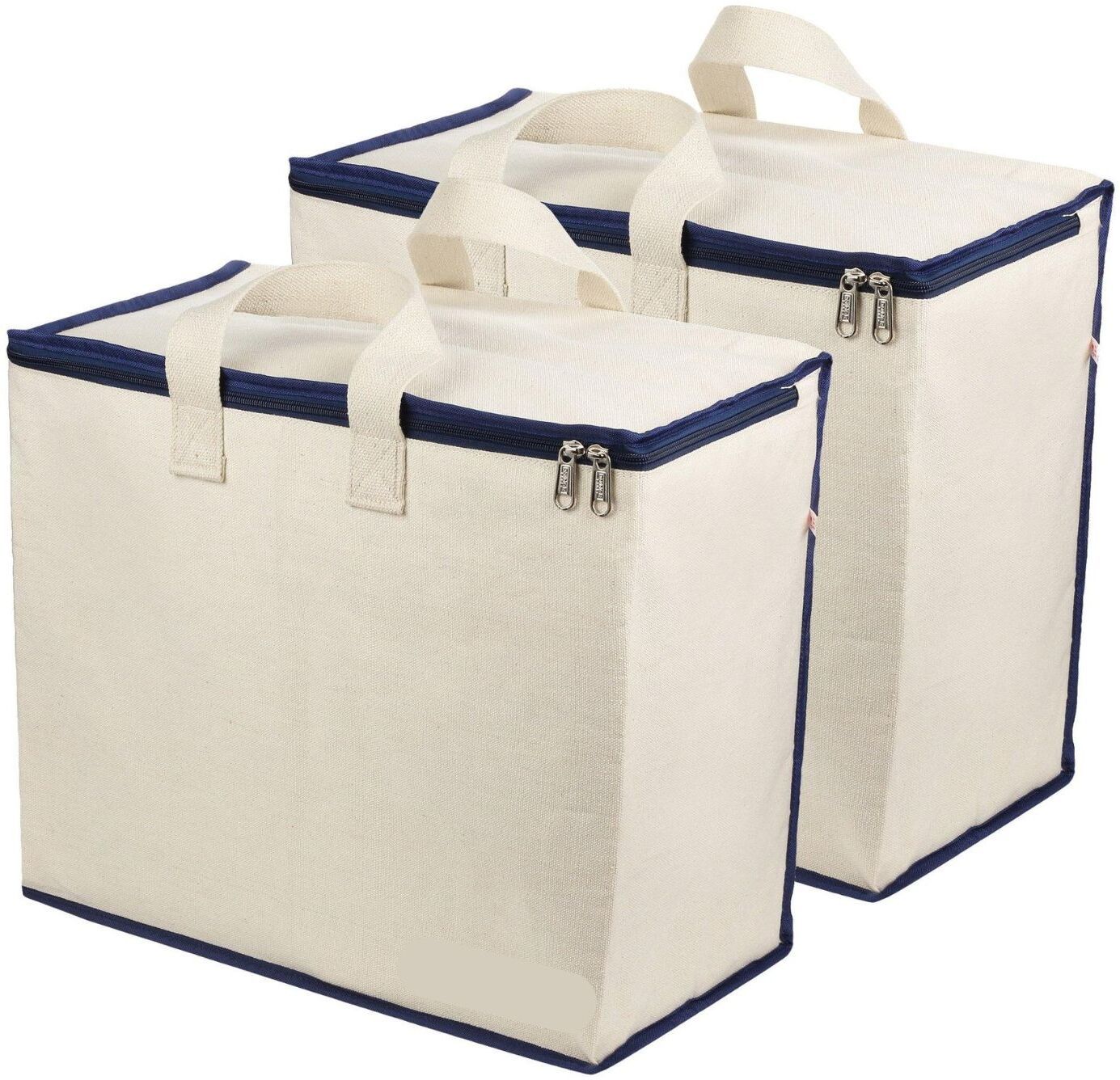 kmr Cotton Multipurpose Grocery Vegetable and Clothes Storage 2 Zip Bags Grocery Bag Cotton Laundry Bag