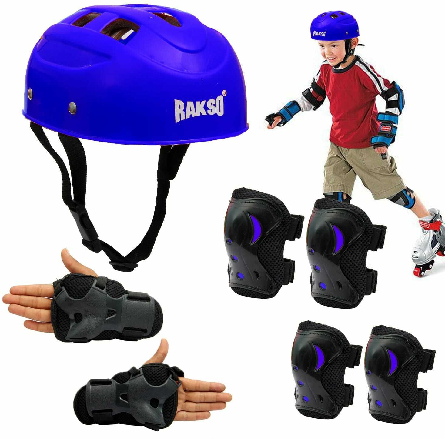 rakso KIDS Skating & Cycling Protective Tranning Set (4 Pcs Set) SIZE M BLUE Skating Guard Combo-picture-41