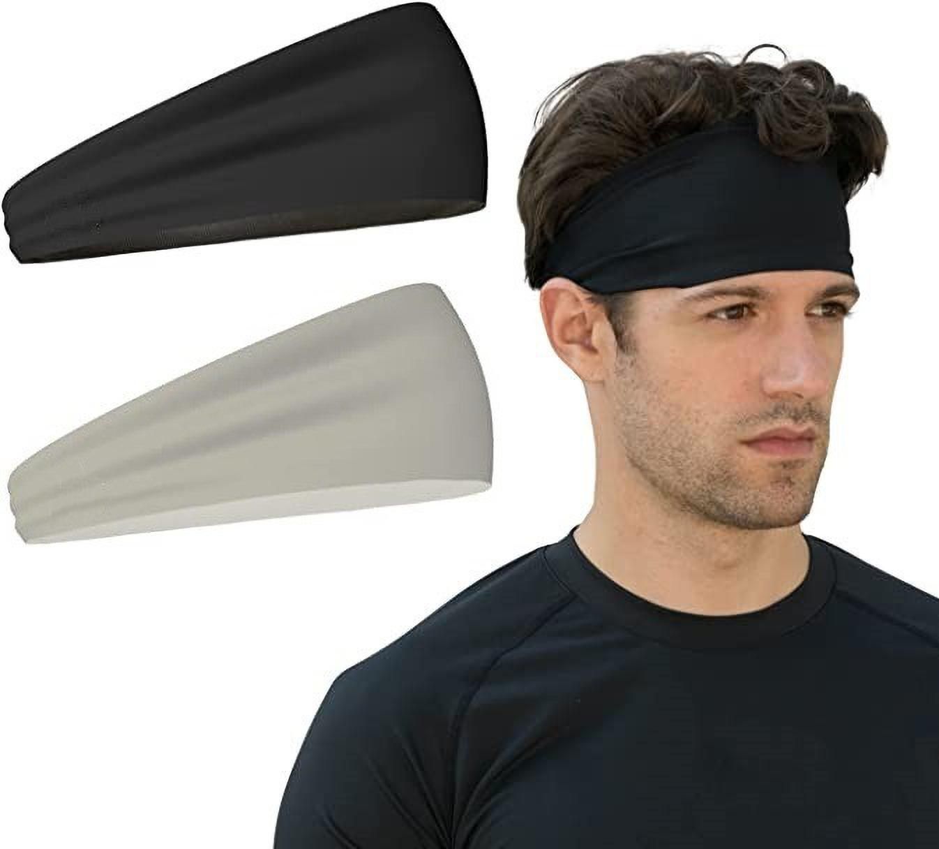 Mens Headband - Running Sweat Head Bands for Sports - Athletic Sweatbands Head Band