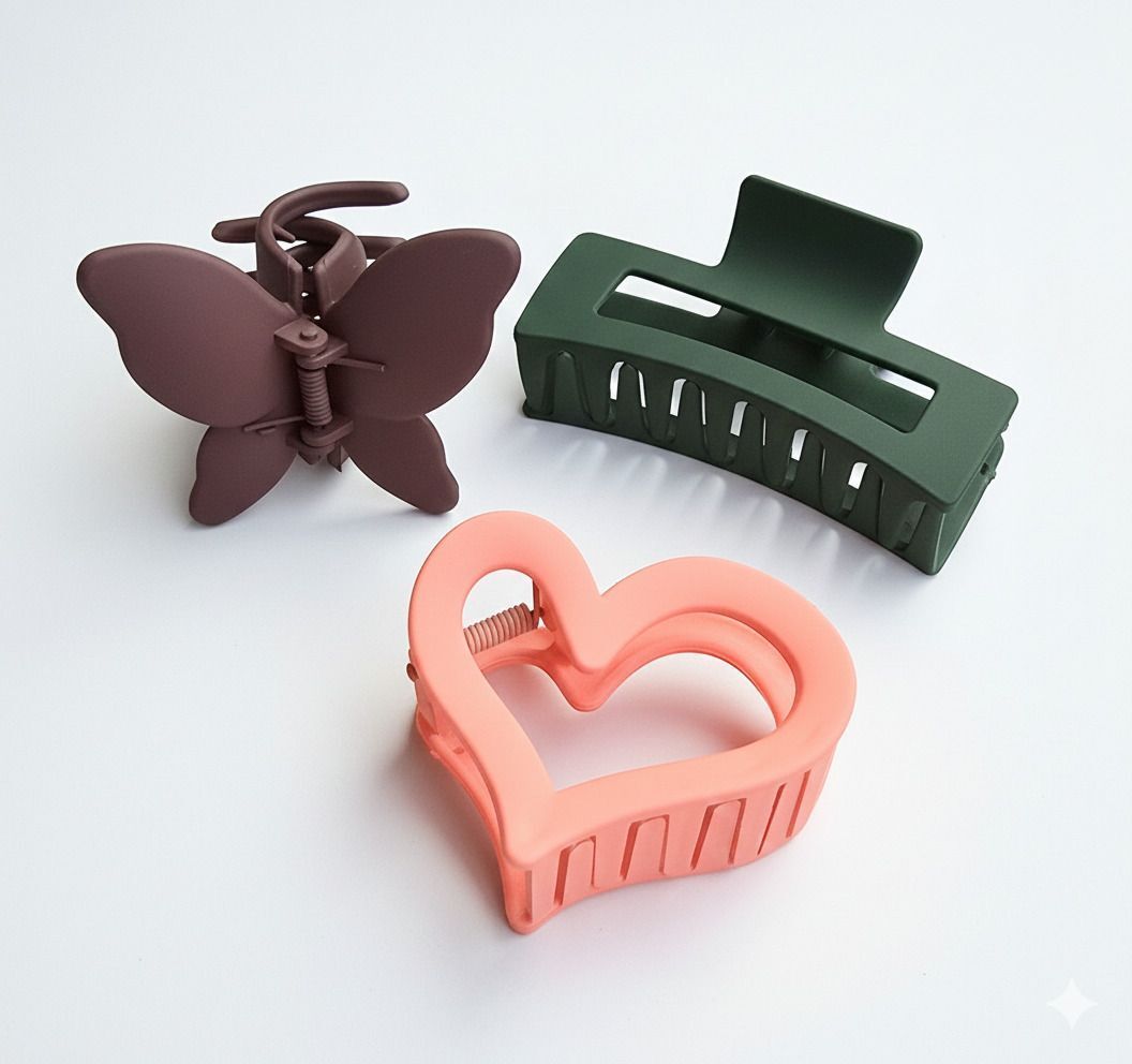 roadster Korean Hair Claw Clip Clutcher for Girls & Women in matte finish (Pack of 3) Hair Claw-picture-10