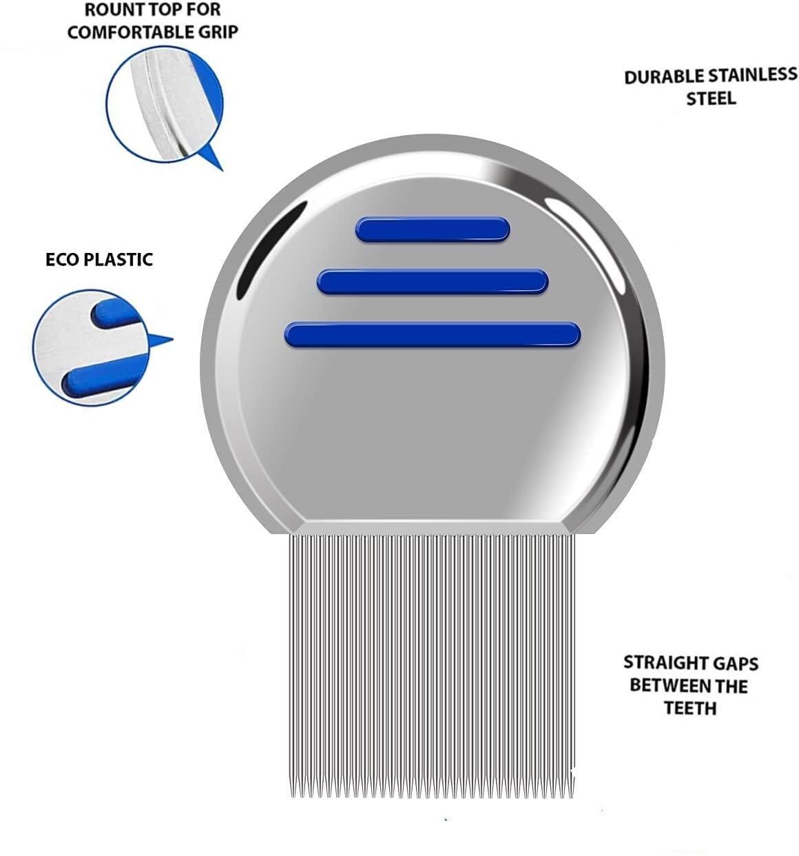 Professional Stainless Steel Nit & Lice Remover Fine Tooth Hair Comb
