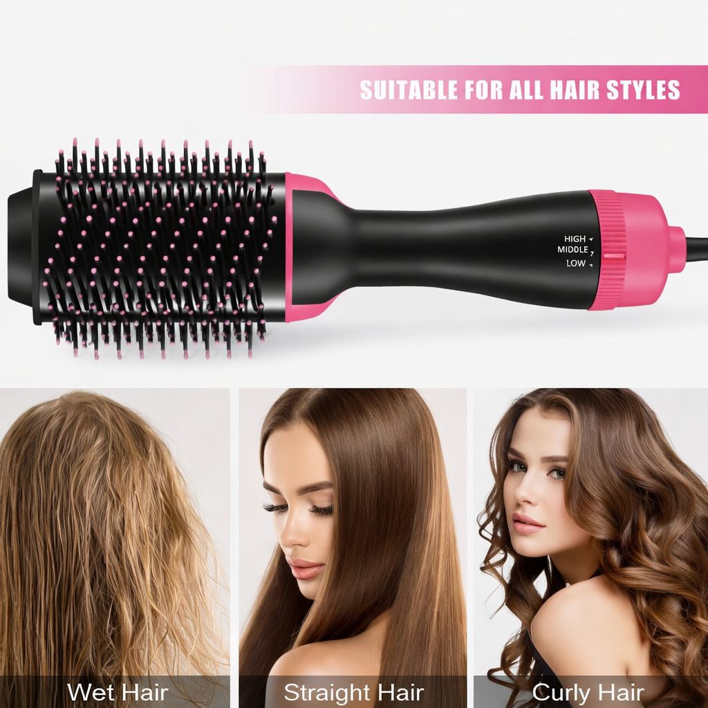 BEST BOOST 4 in 1 Electric Hot Air One Step Hair Blow Dryer Comb Volumizer Brush-001 Hair Dryer-image-9