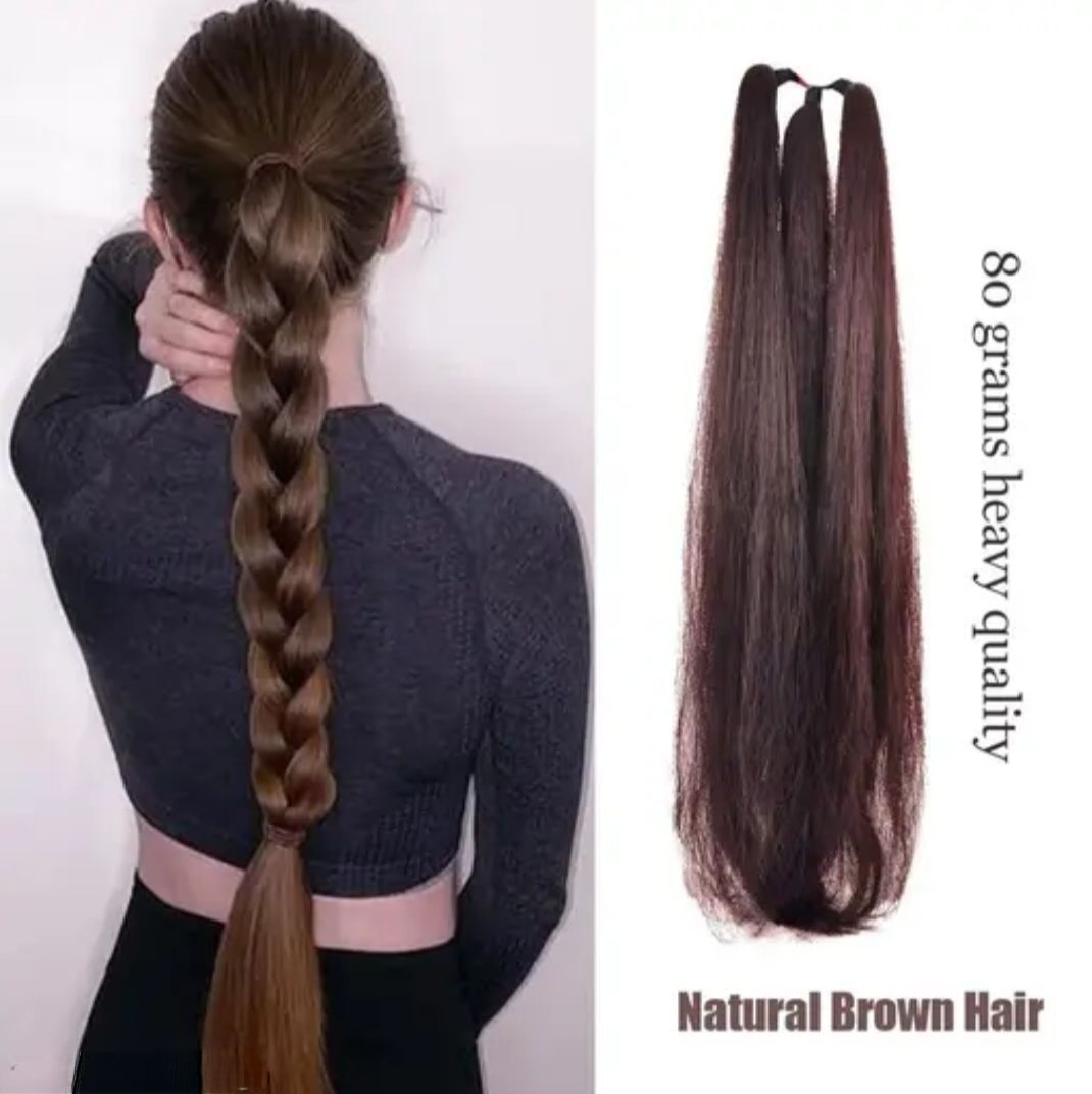 Straight Long Brown Choti Extension – सीधी लंबी ब्राउन चोटी एक्सटेंशन Hair Extension-image-2