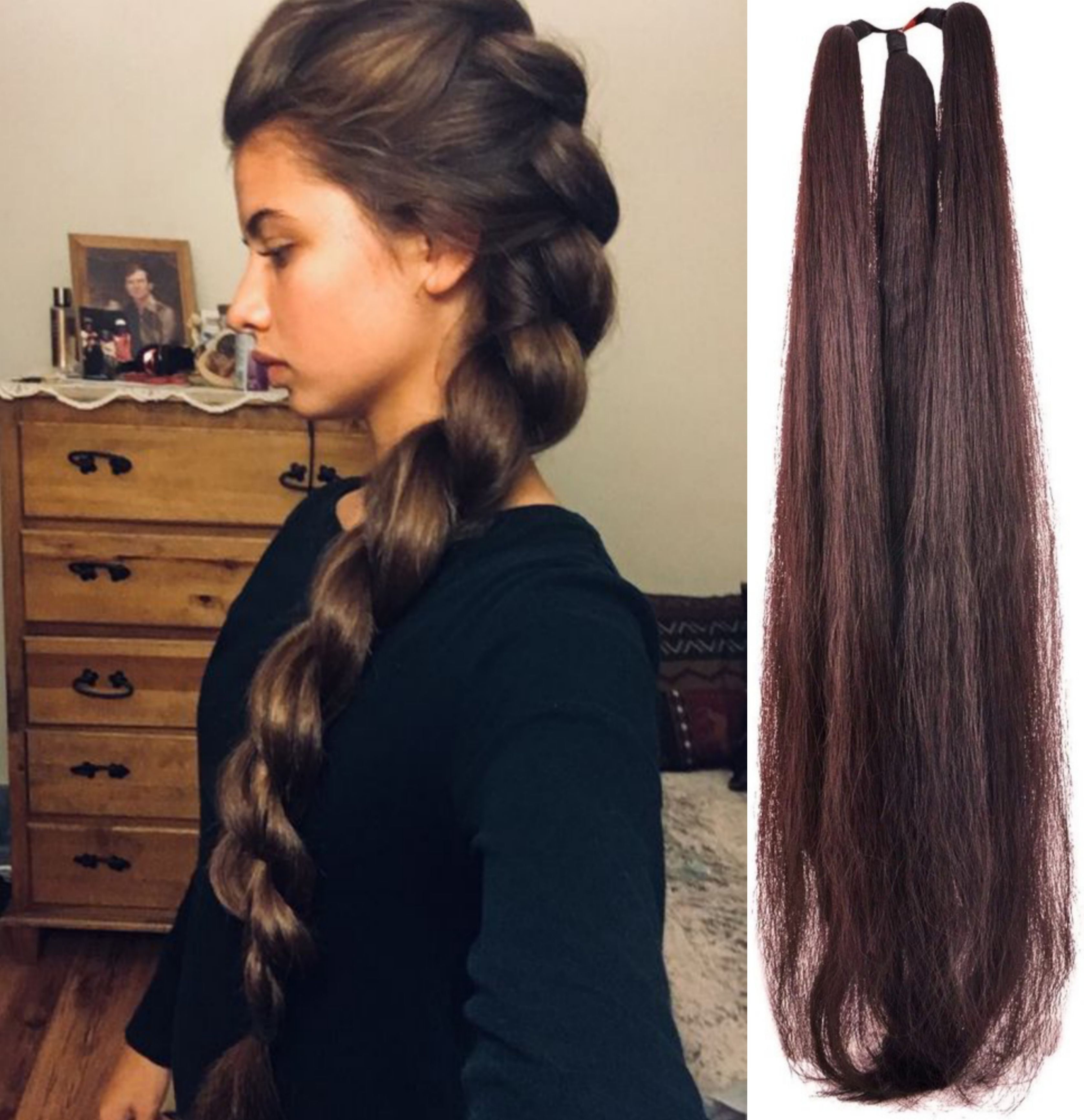 ( India Fashion kart ) Good Look Womens Brown Choti extensions 26 inch Hair Extension-image-6