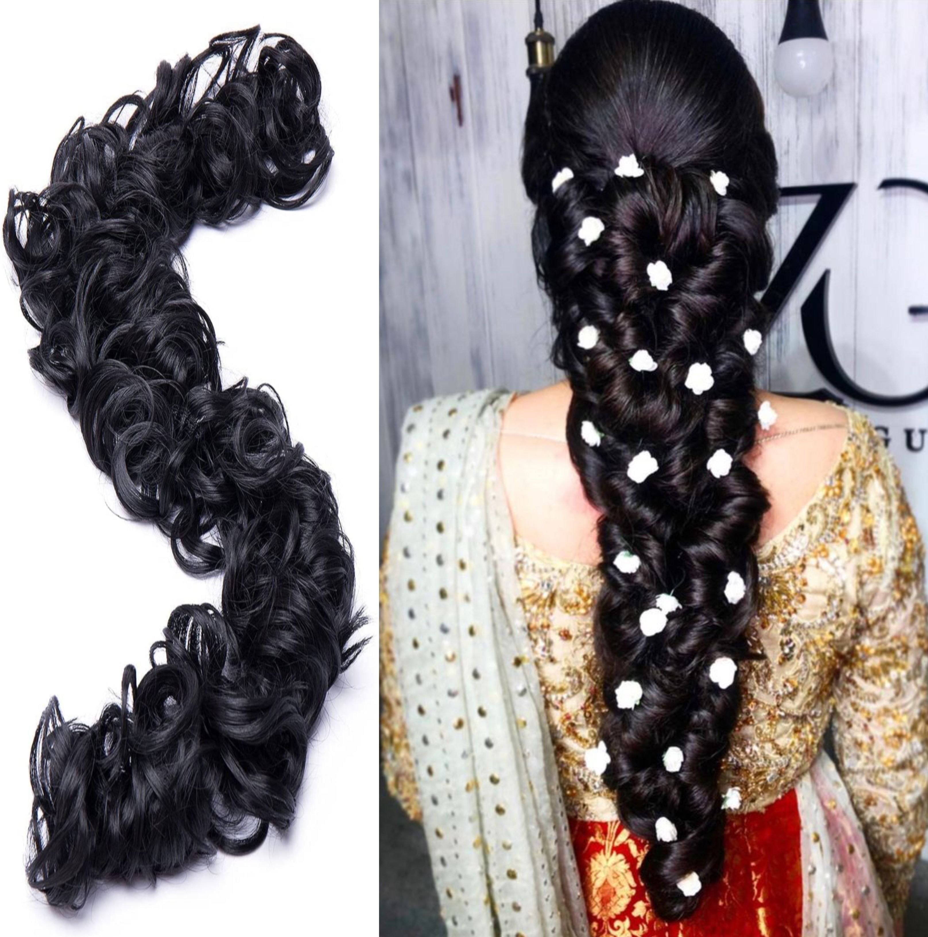 Pinaka Women Messy Frill Extensions For PAnd Bun Juda Maker Hair Extension-image-2