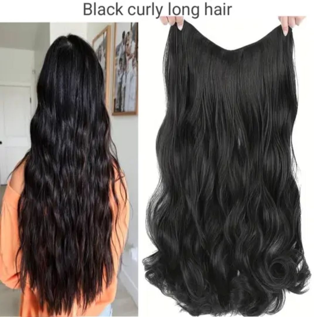 Classic Voluminous 5-Clip Black – 24 Inch Hair Extension-image-6