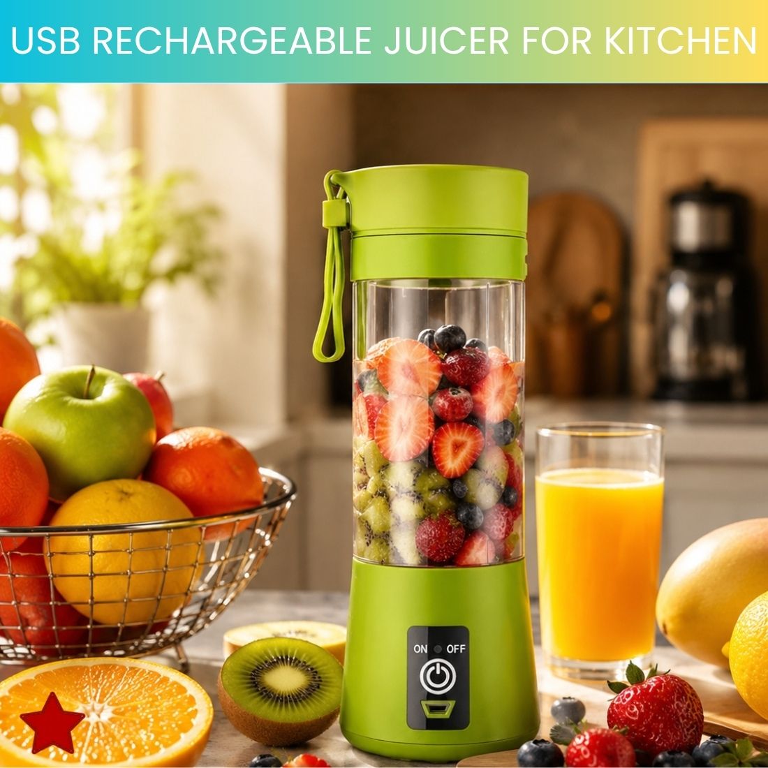 syara Plastic Portable Electric Juicer Mixer Blender Bottle for Smoothies, Shakes & JuiceRW372 Hand Juicer-picture-42