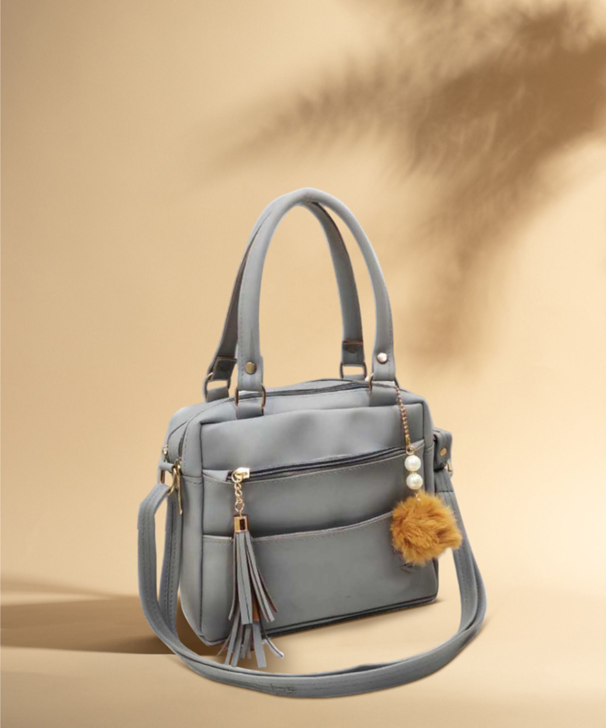 Women Grey Messenger Bag-image-8