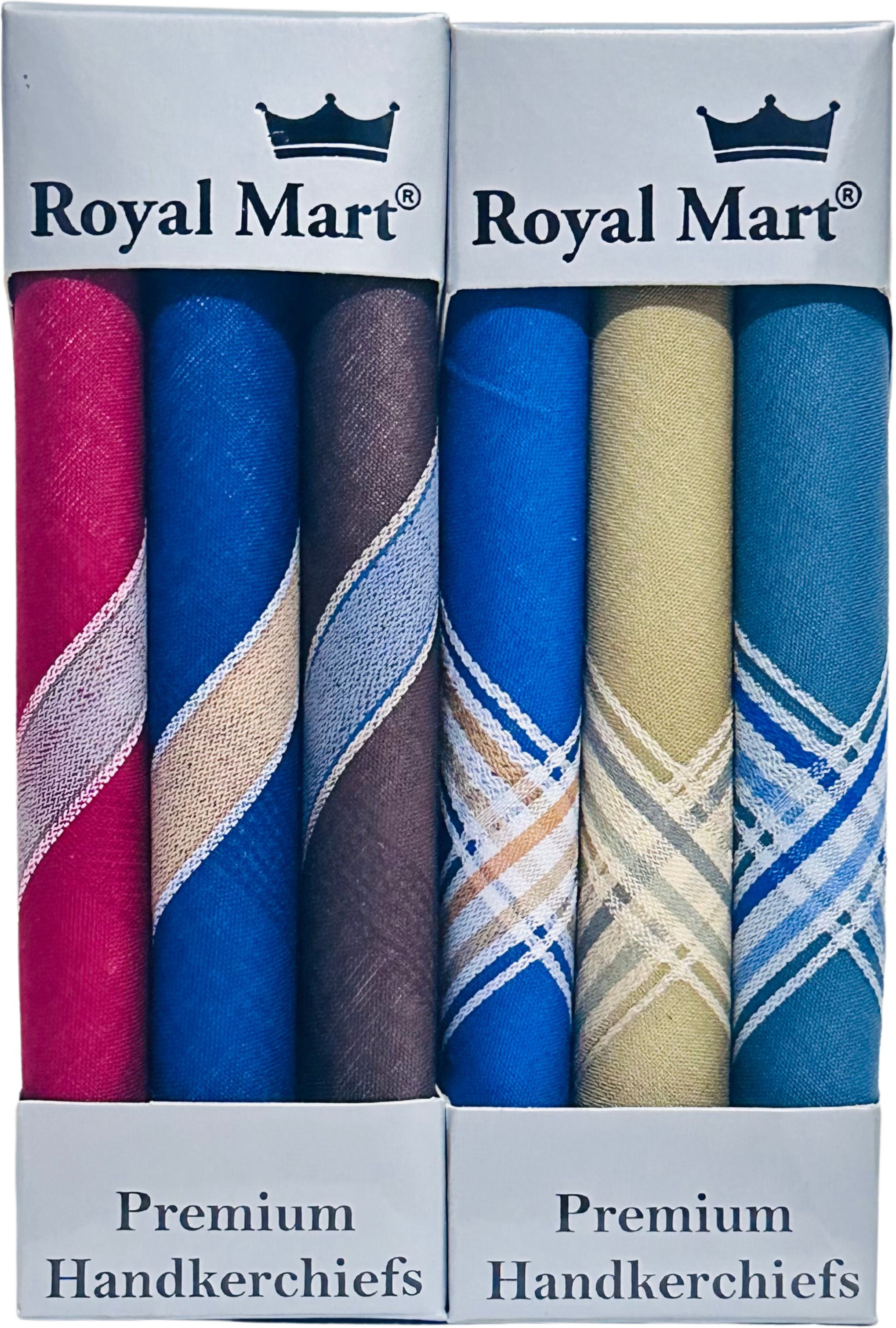 Royal Mart 6 Piece Colour 15 Inch Complete Face Cover Handkerchief Men's Cotton Striped | Comfortable and Convenient for long hours | Multi Colour | ["Multicolor"] Handkerchief-image-22