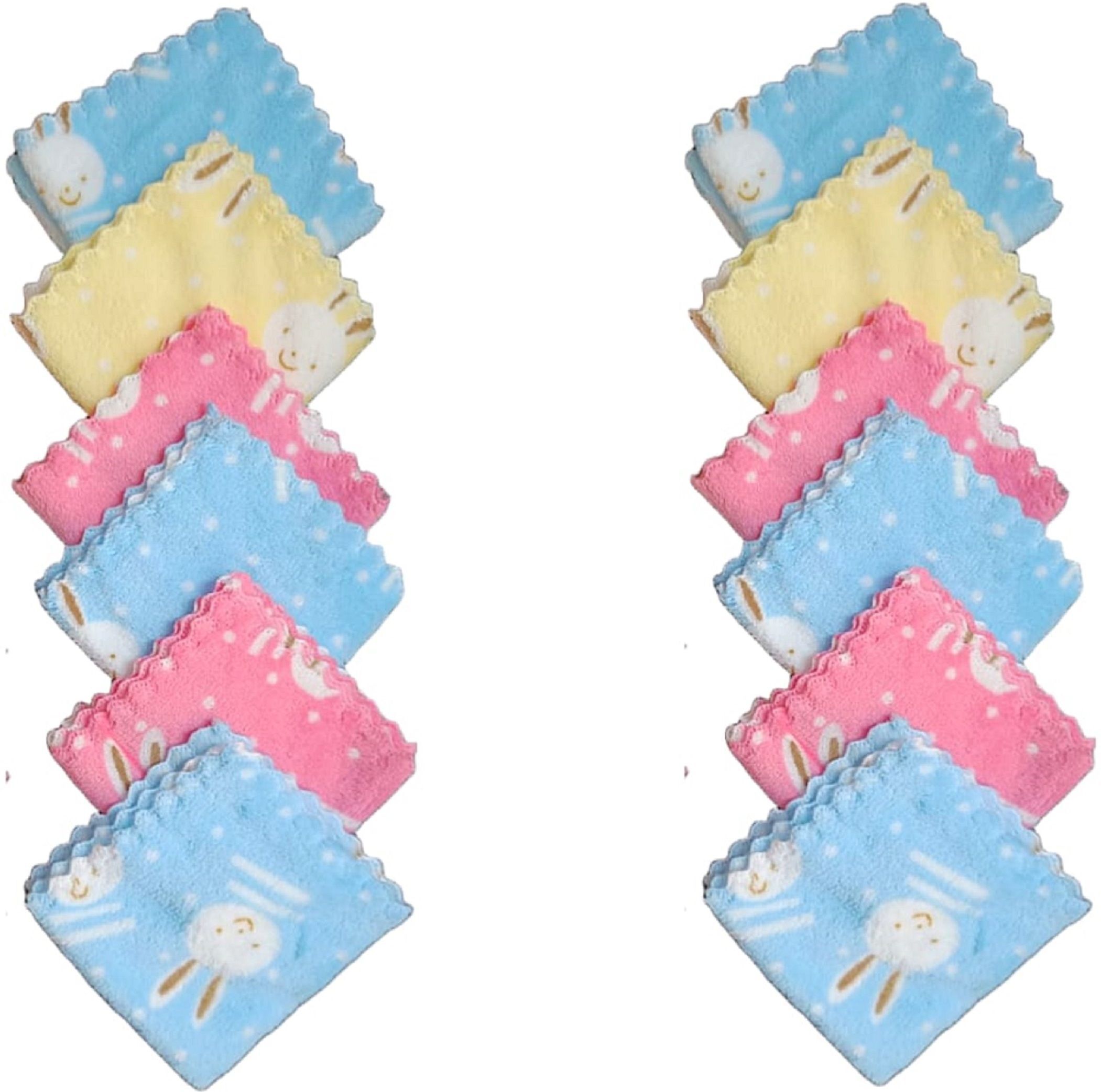 UQCKON Cartoon Print Soft Fabric Hanky for Baby Boy, Girl Wicking Sweat from Hands,Face ["Multicolor"] Handkerchief-image-7