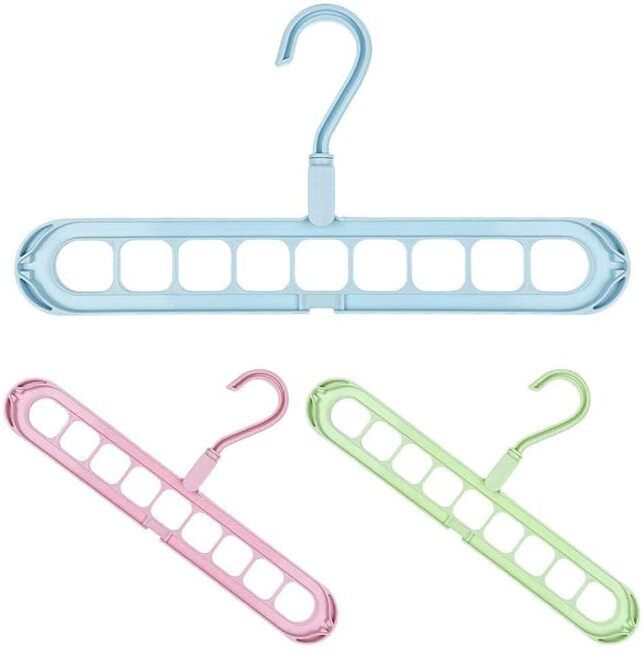 boldfire Multifunctional Magic Hangers Nine Holes Hangers Space Saving Clothes Hangers Plastic Dress Pack of 3 Hangers For Dress-picture-28