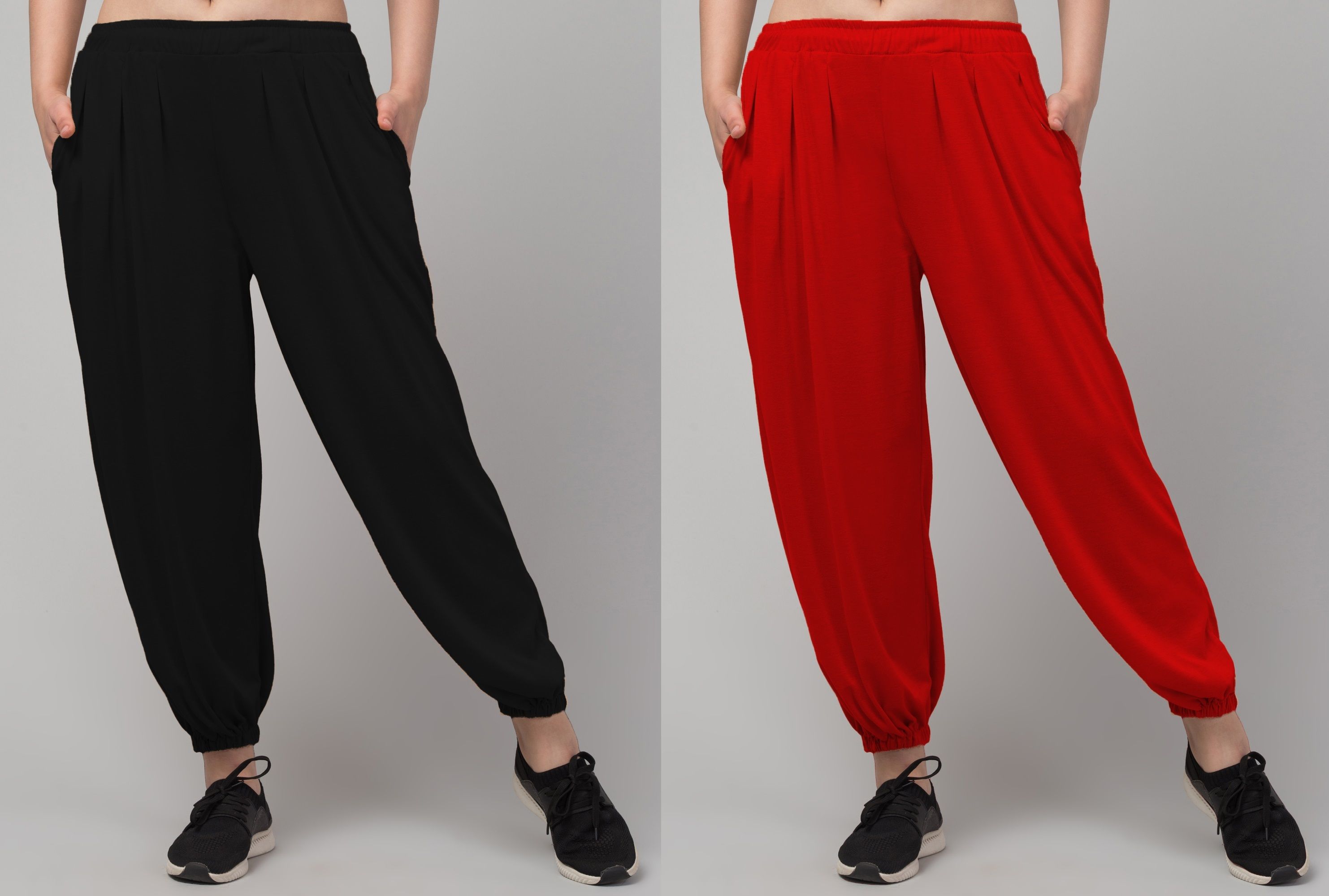 nnifa Solid Viscose Women Harem Pants-picture-1