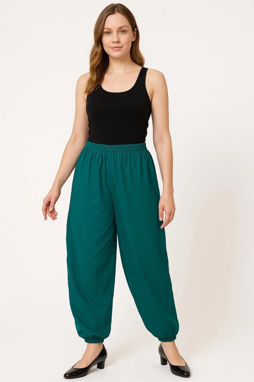 Solid Cotton Lycra Blend Women Harem Pants