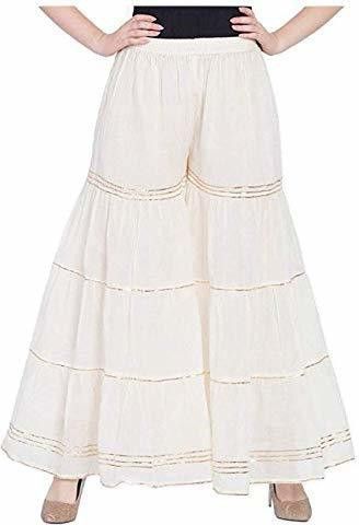 Women Regular Fit White Viscose Rayon Trousers