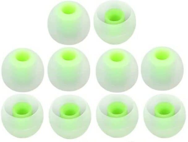 BBS PRO 10 pcs green white Earbuds for Earphones Medium Size (10 Pcs (5 Pair) In The Ear Headphone Cushion-image-25