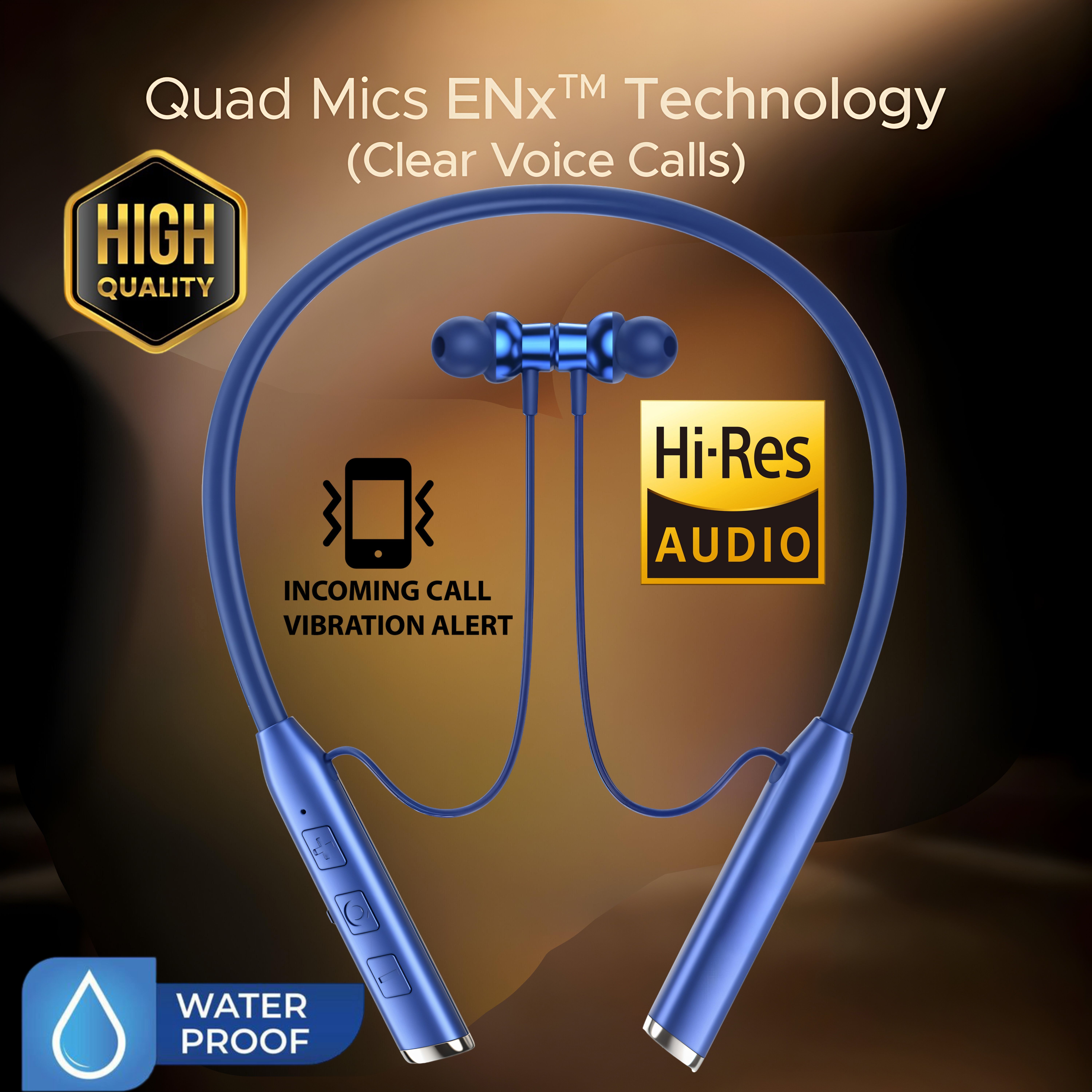 Vibration Alert, 48 Hours Playtime, ENC, HD Sound Quality & Stereo Bass N325 Bluetooth Headset