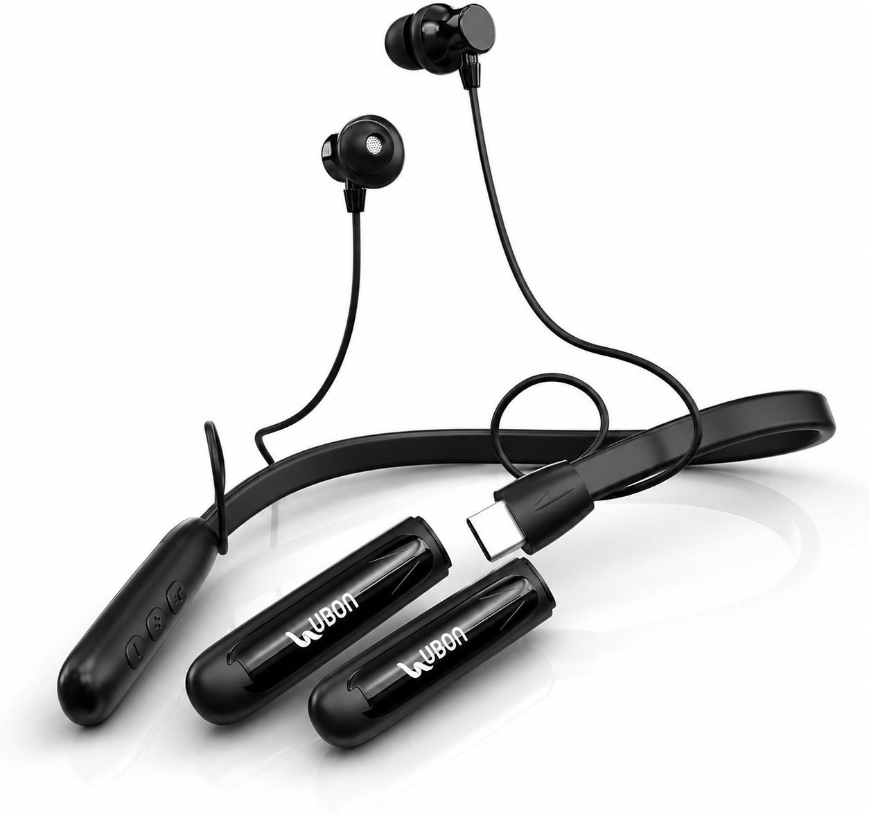 Bluetooth Neckband CL-210,Dual Detachable Battery,80hrs playtime,Magnetic ON-OFF Bluetooth Headset-image-47