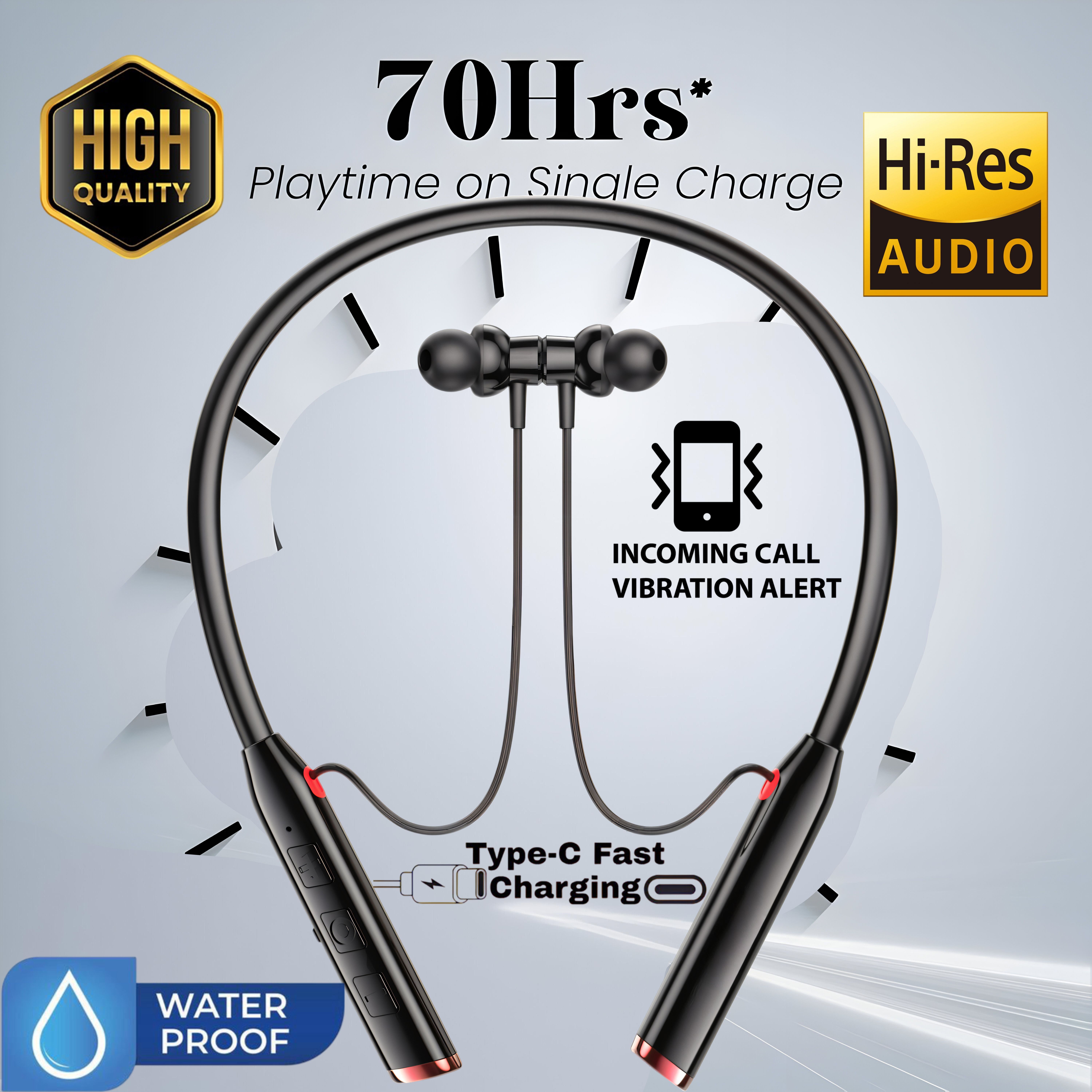 Vibration Alert, 48 Hours Playtime, ENC, HD Sound Quality & Stereo Bass N286 Bluetooth Headset-image-3