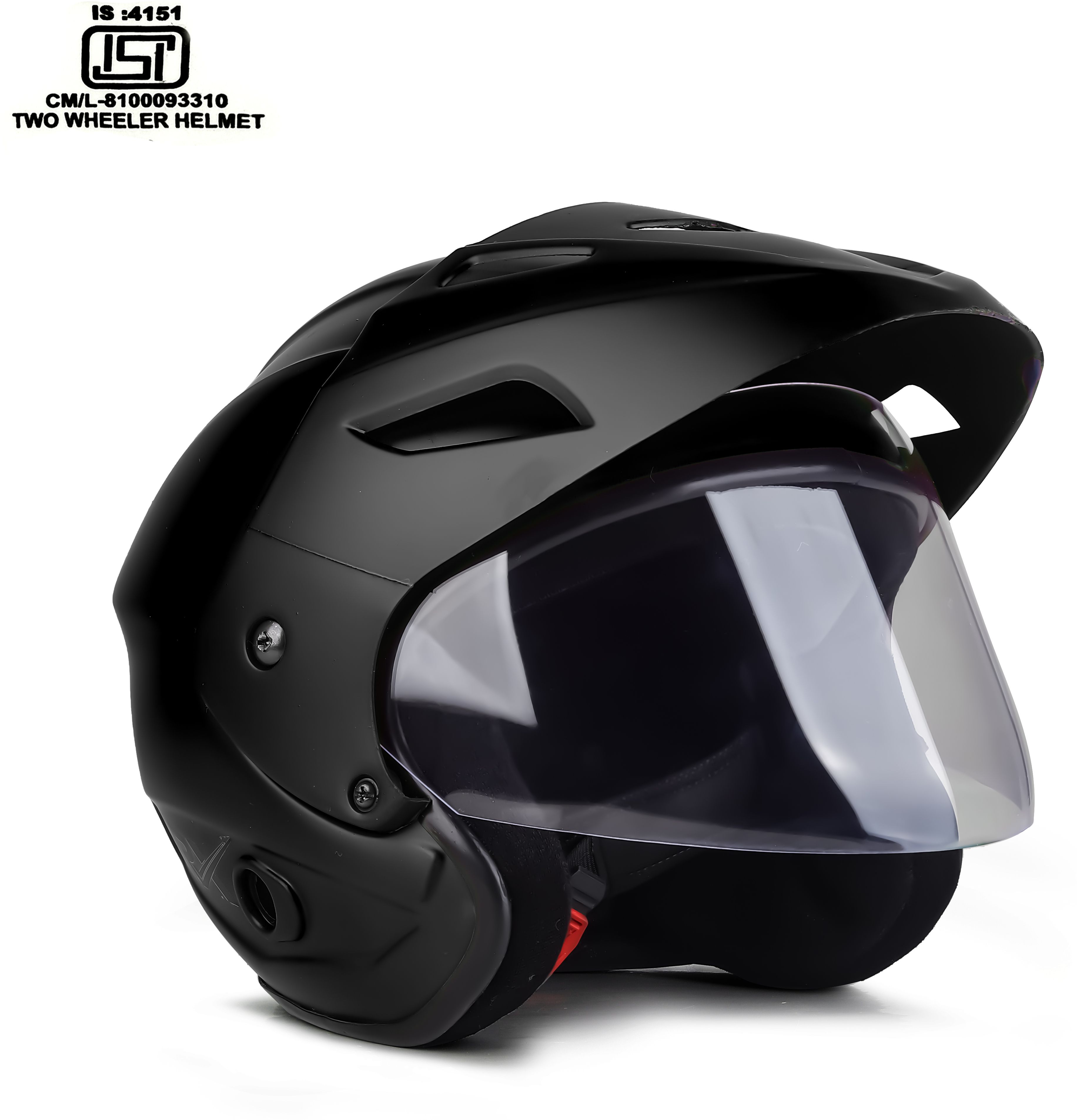 ISI Certified ABS Material Half Face Stylish Helmet with Clear Visor For Men Motorbike Helmet-image-47