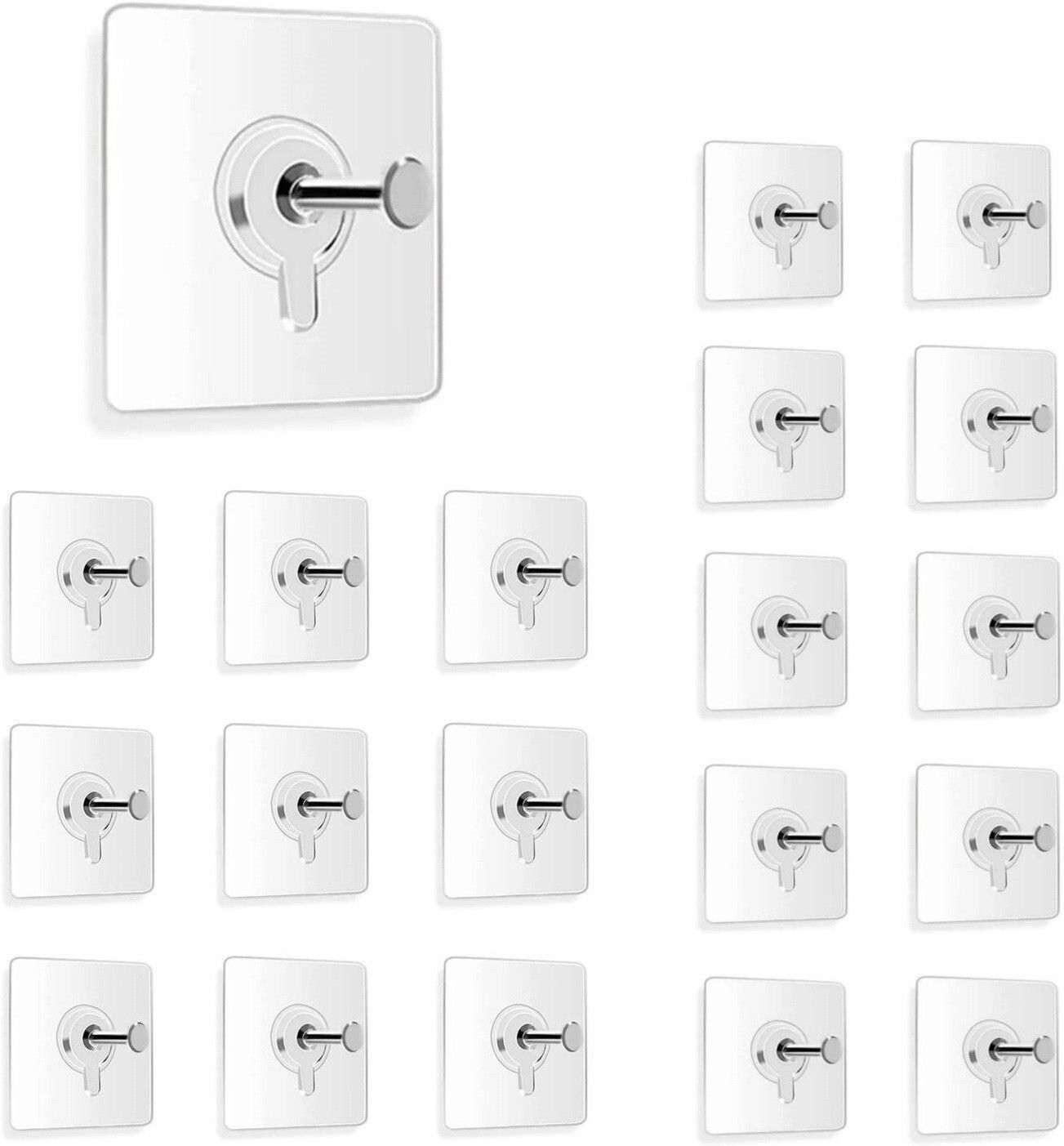 mercehive 20 Pcs Self Adhesive Hooks for Hanging Photo frame, Used for to 8 kg Hook 20-picture-10