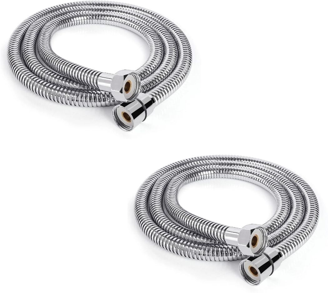 1 Meter Chrome Plated Flexible Shower Tube For Bathroom SS 304 (Pack of 2) Manual Bidets-image-33