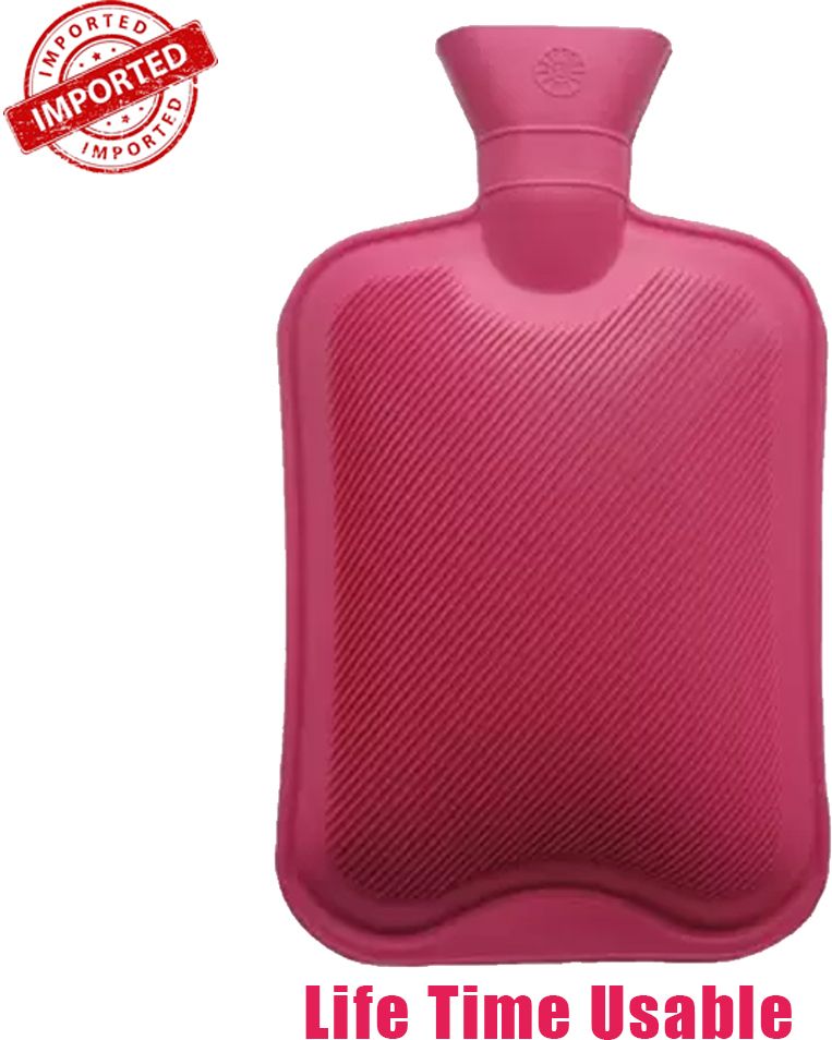 Non-Rechargeable Rubber Hot Water Bottle for Pain Relief Non Electric 1 L Hot Water Bag