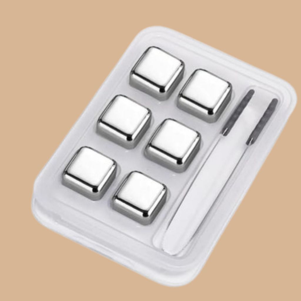 Premium Beverage Cooling Whiskey Ice Cube Pack Silver Steel Ice Cube Tray-image-38