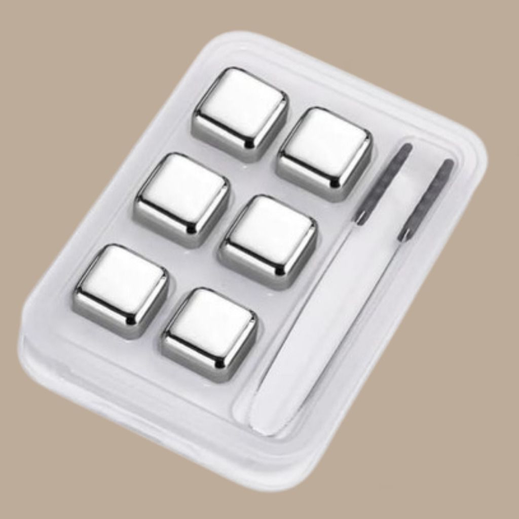 Stainless Steel Ice Cube Stones Party Gift Collection Silver Steel Ice Cube Tray-image-48