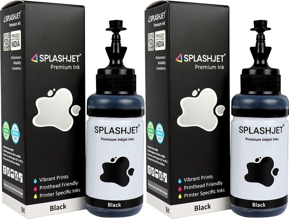 splashjet t664 ink for l130,l380,l210,l220,l310, l350 printers-(70gm x 2 black) black ink bottle