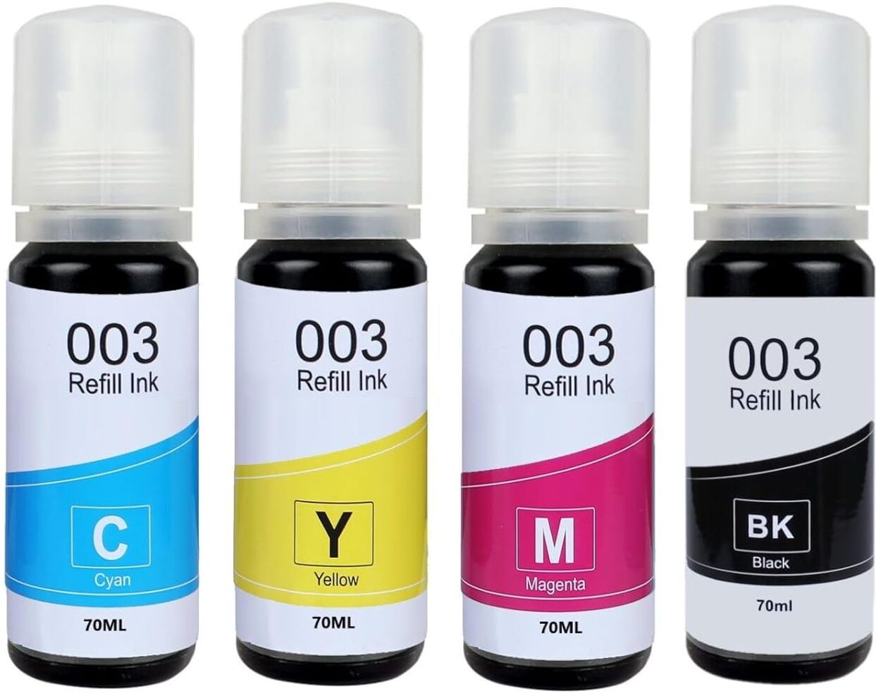 Flicker Refill for Epson 001,003,L3200,L3210,L3211,L3215,L3216,L3250,L3252 Black + Tri Color Combo Pack Ink Bottle-image-18