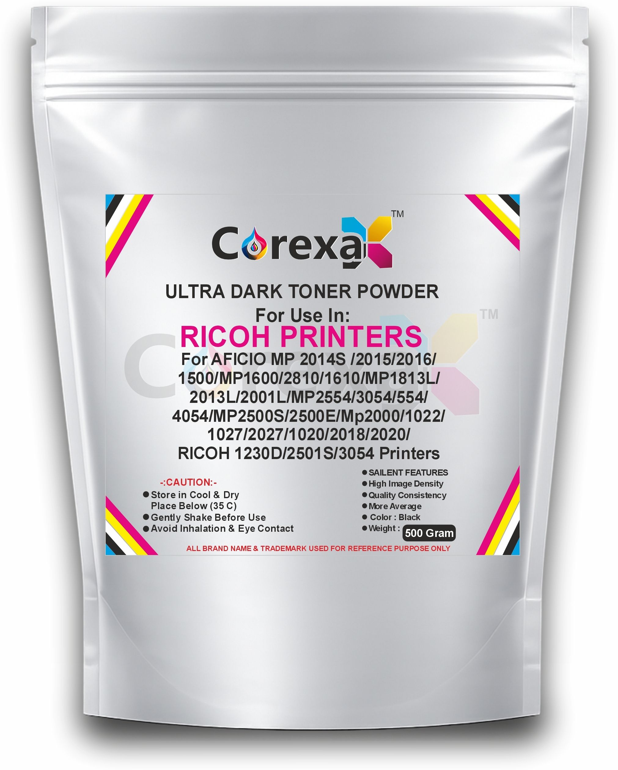 Corexa Toner Powder for Ricoh MP2014 2014S 2501S 2500 2000 1813L Laser Printer 500g. Black Ink Toner Powder-image-3