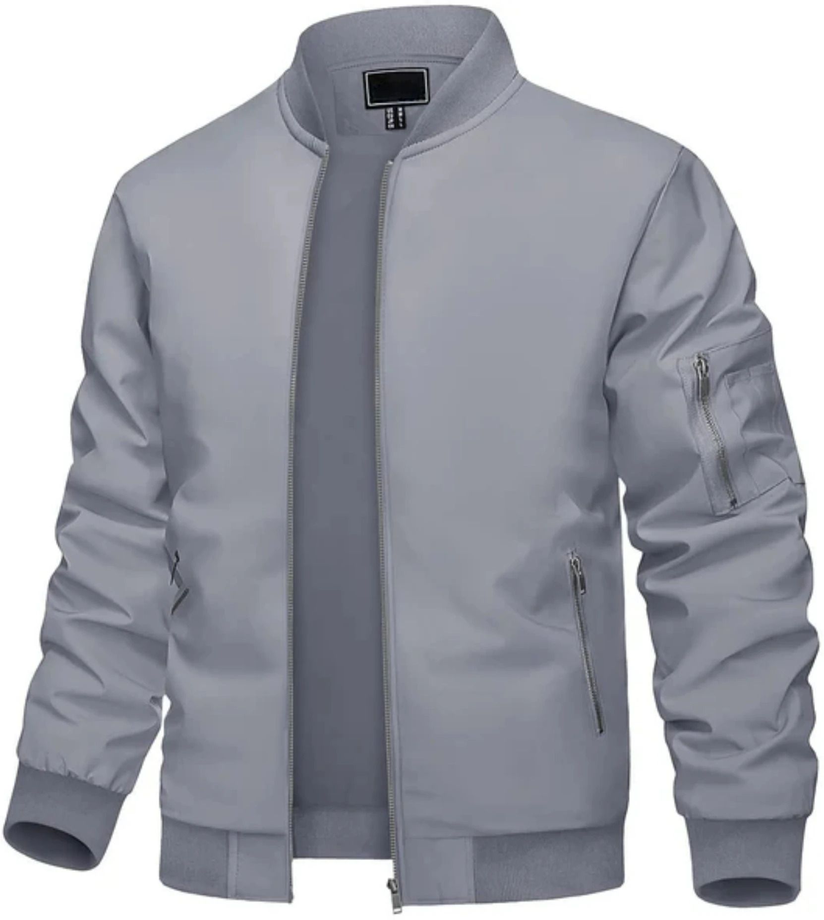 Men Solid Bomber Jacket