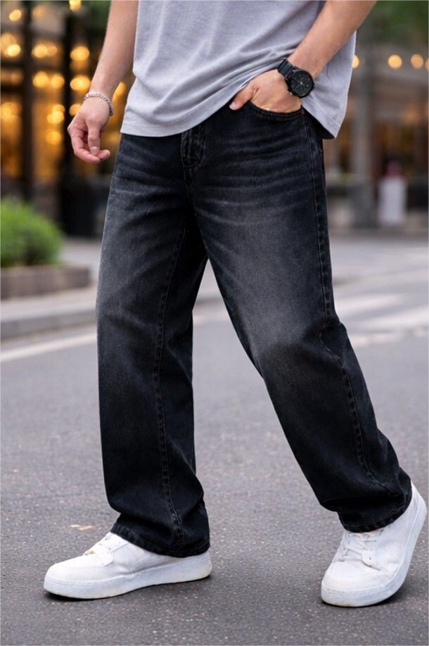 Men Boyfriend Mid Rise Silver Jeans-image-48