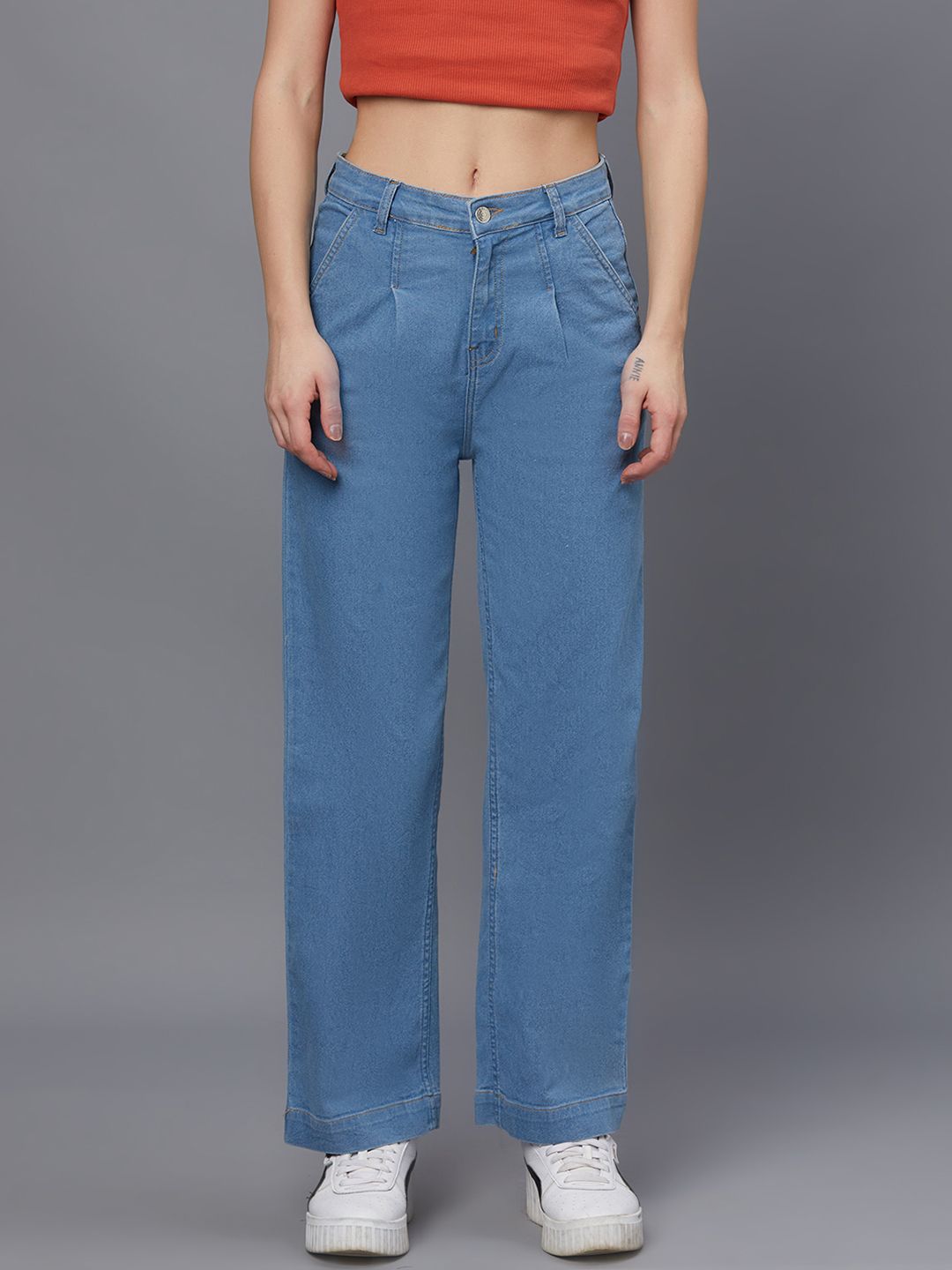 Women Regular Mid Rise Light Blue Jeans