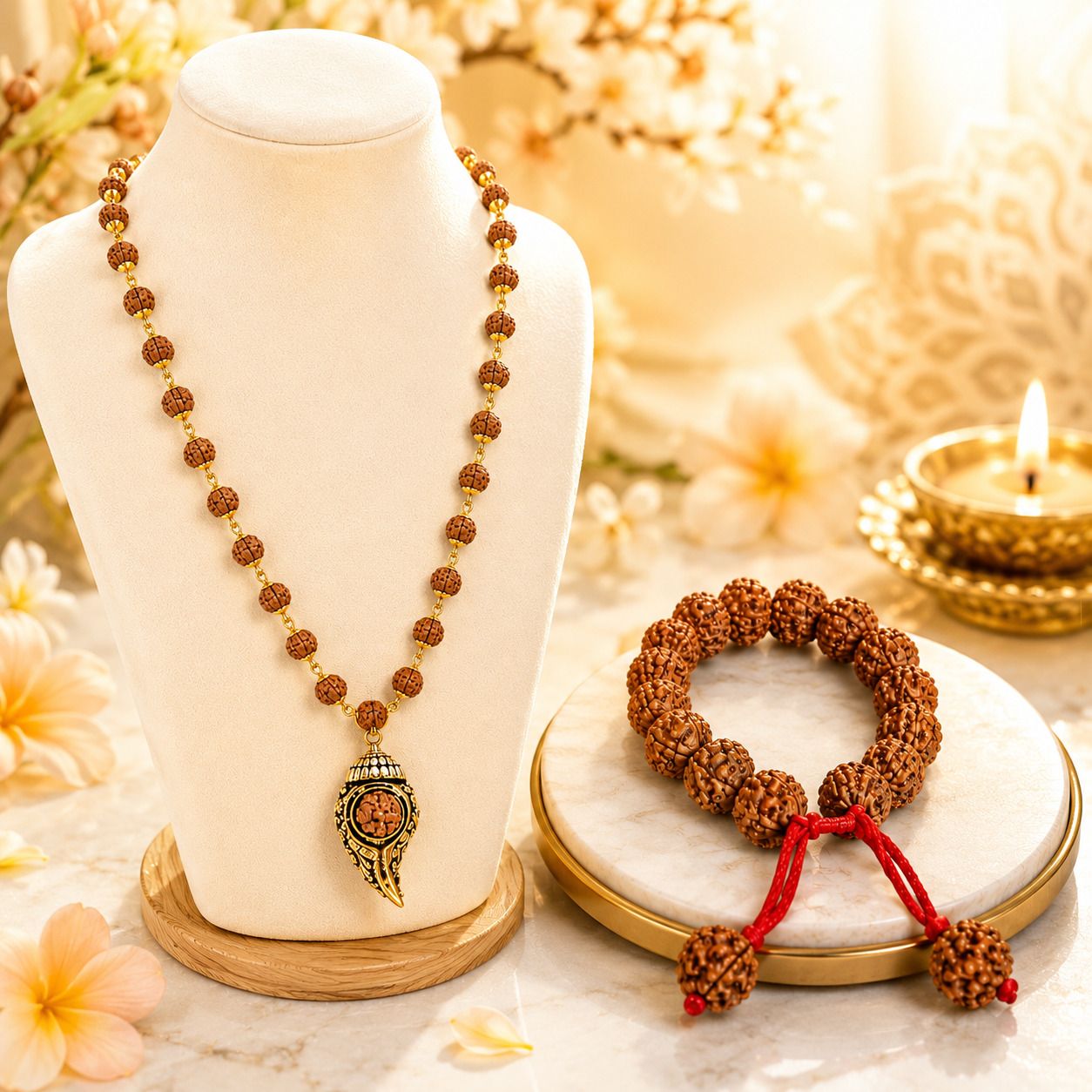 vritti Rudraksha Gold-plated Brown Jewel Set-picture-13