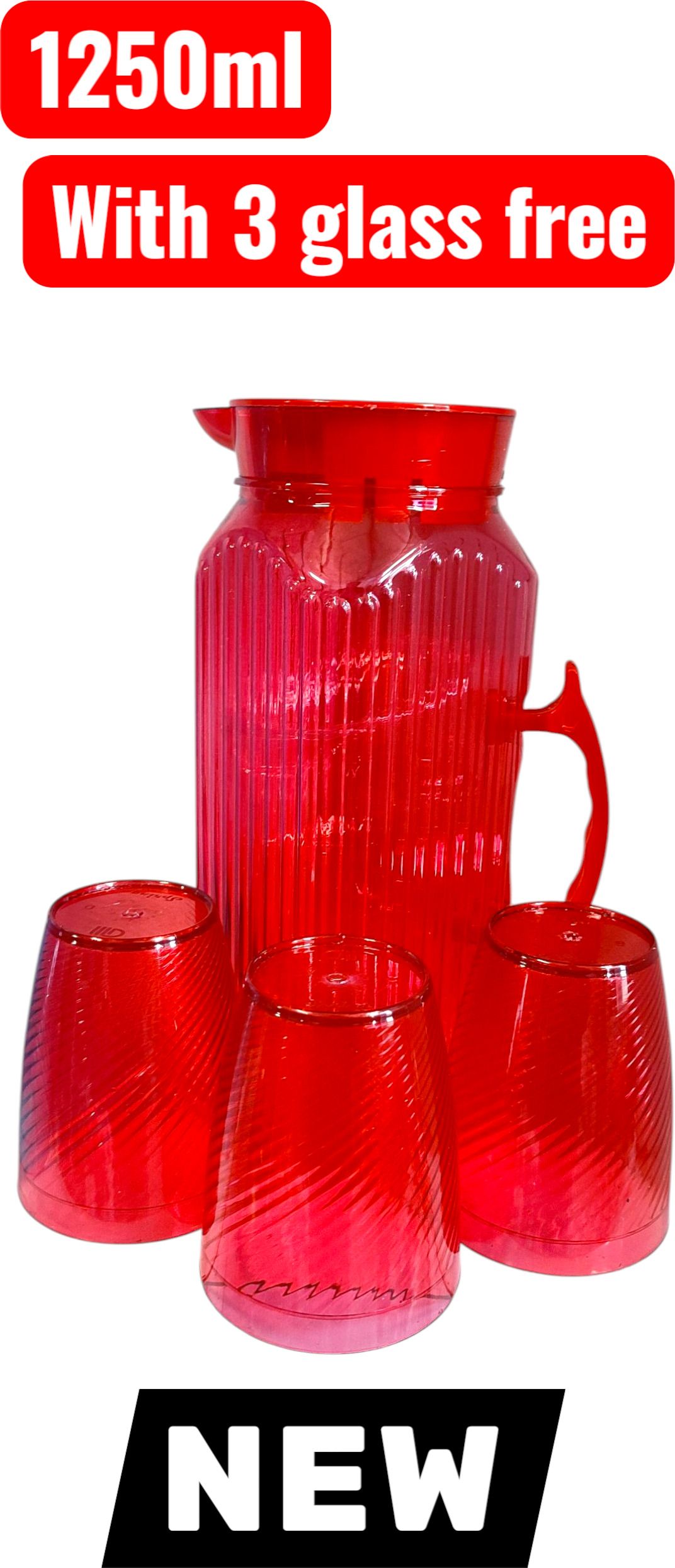 bluenin RED jug glass 4 Jug Glass Set-image-32