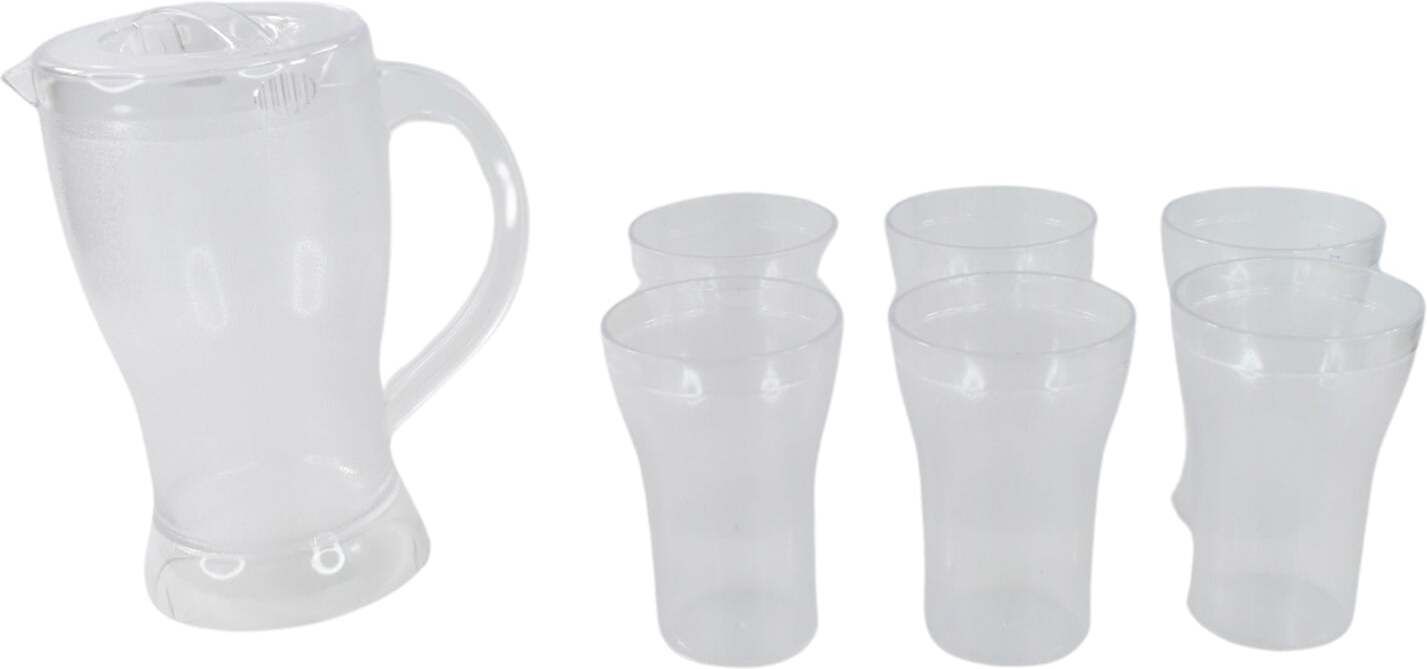 Oblivion Unbreakable Lemon Jug Set with 6 Glasses – 1200ML Jug + 300ML Glasses Approx Jug Glass Set-image-9